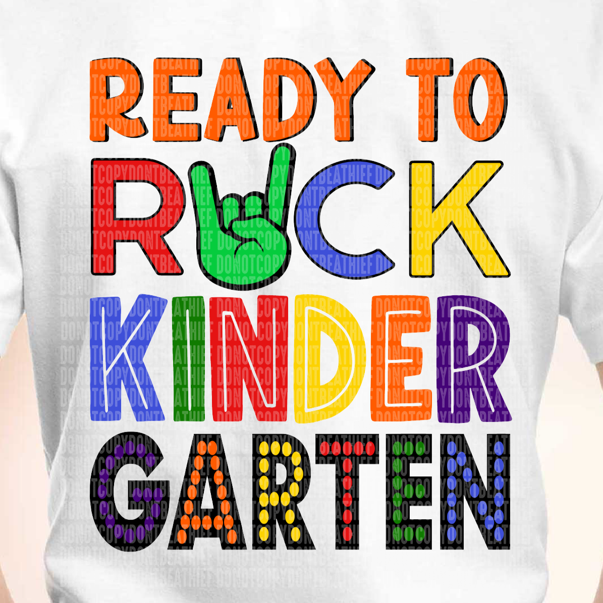 Kindergarten/Ready To Rock (Orange) (BACK) -DTF Print