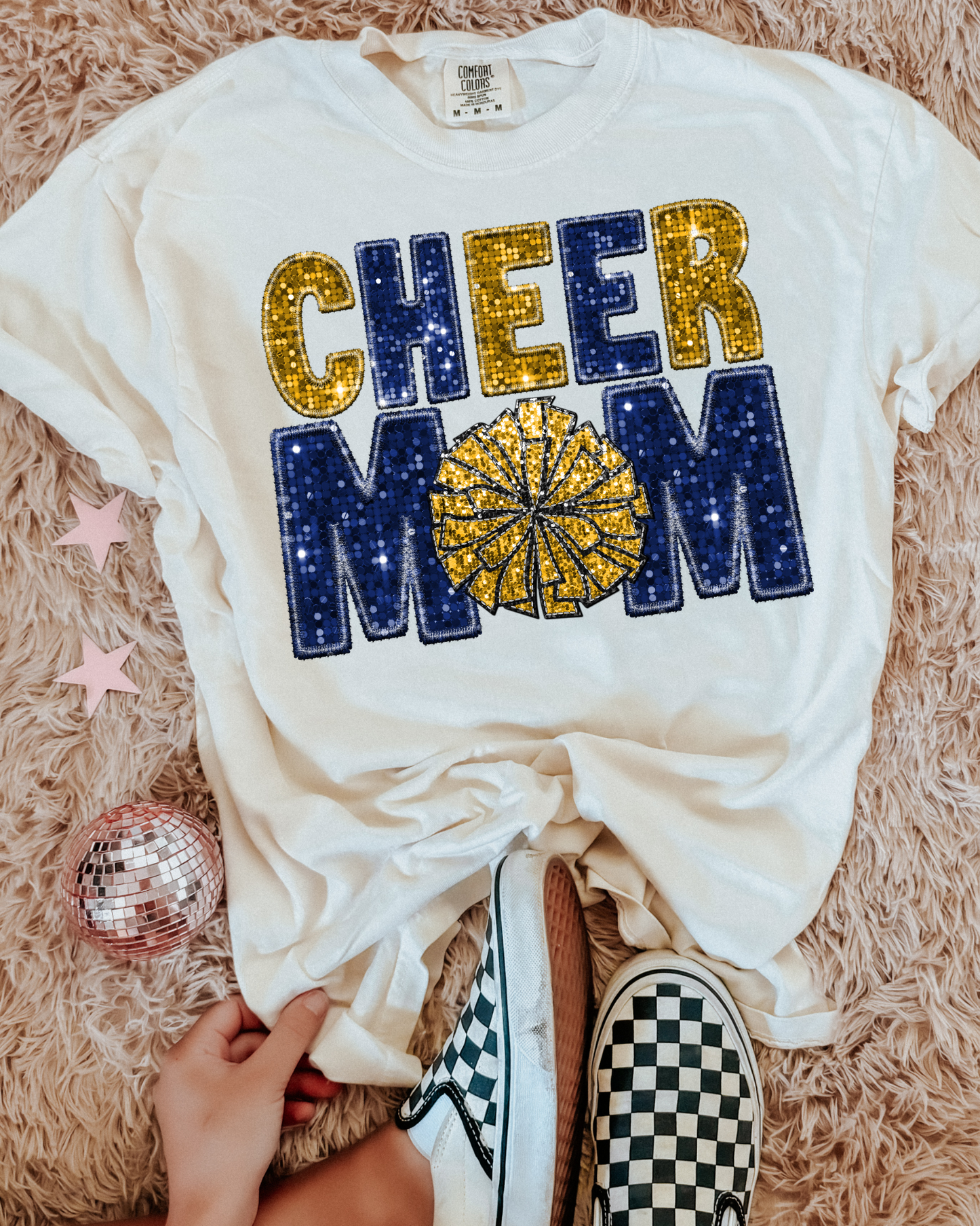 Cheer Coach Yellow And Blue Glitter