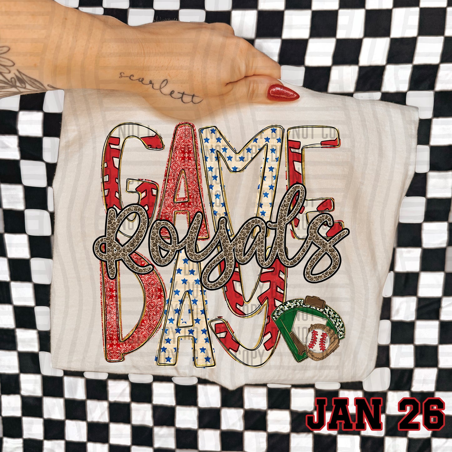 BASEBALL GAME DAY CHEETAH ROYALS