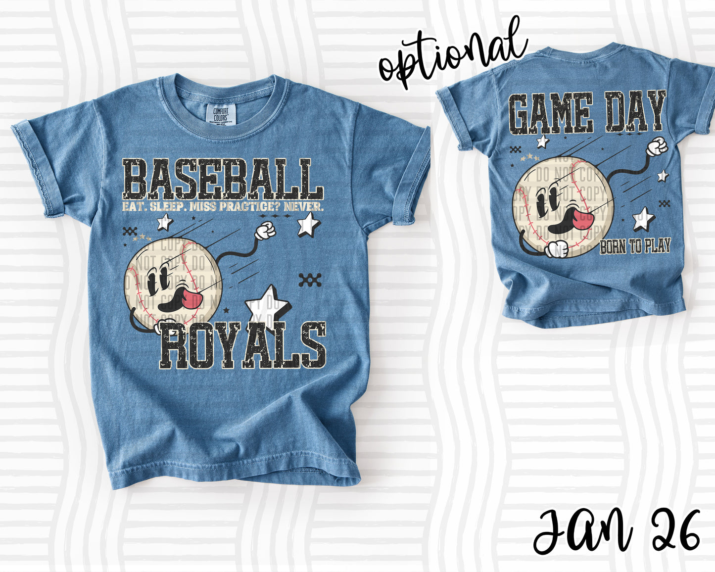 BASEBALL EAT. SLEEP. MISS PRACTICE? NEVER. ROYALS (FRONT)