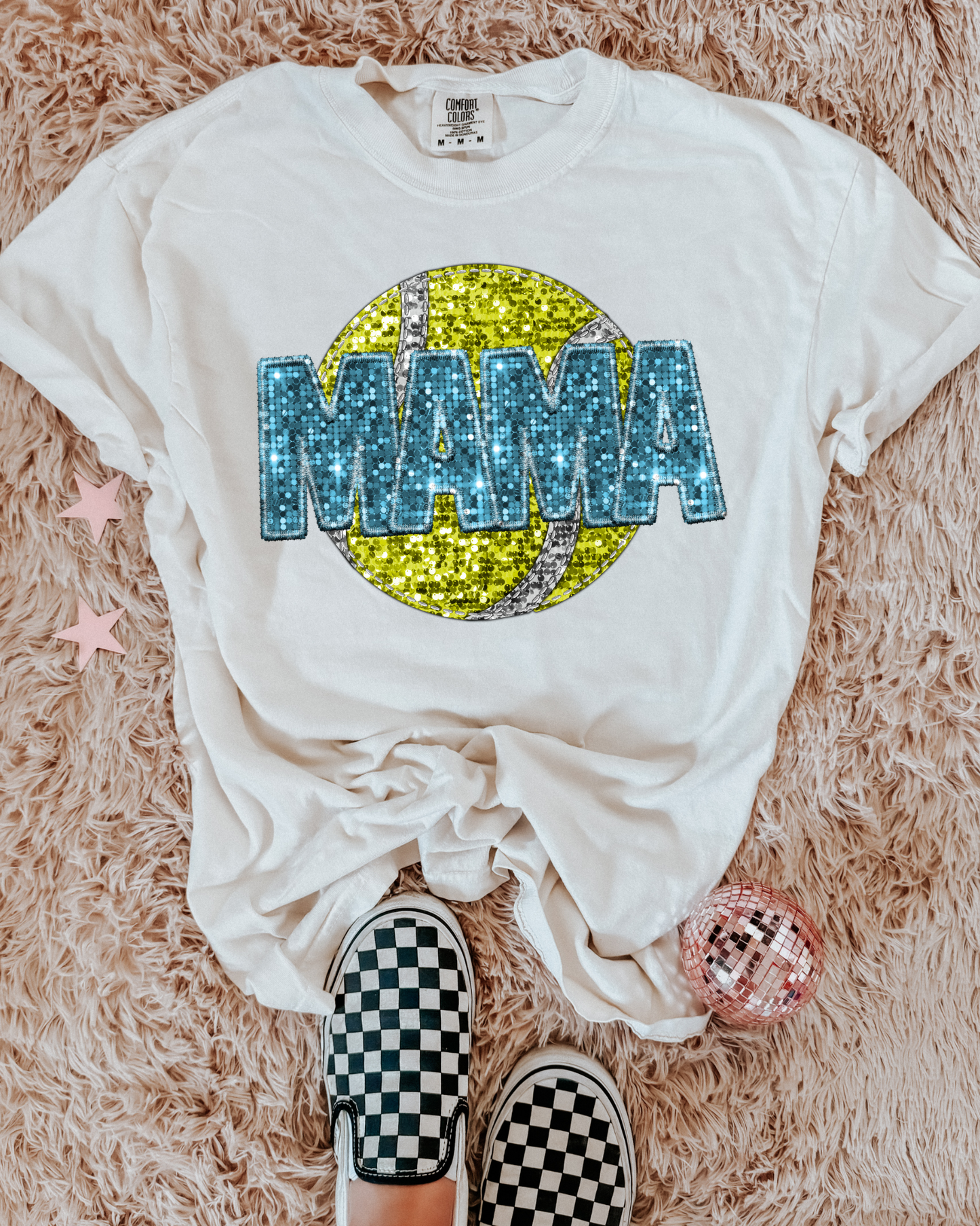 Softball Mama Light Blue Glitter