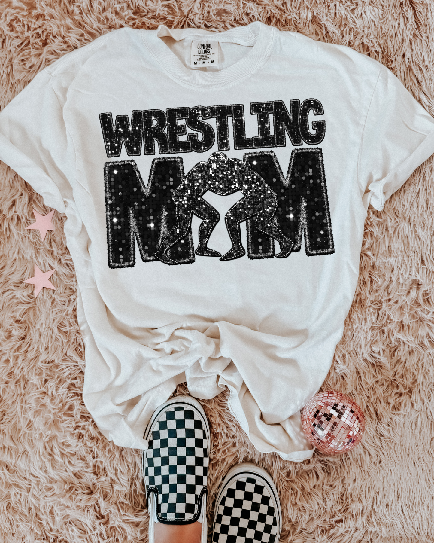 Wrestling Mom Black Glitter