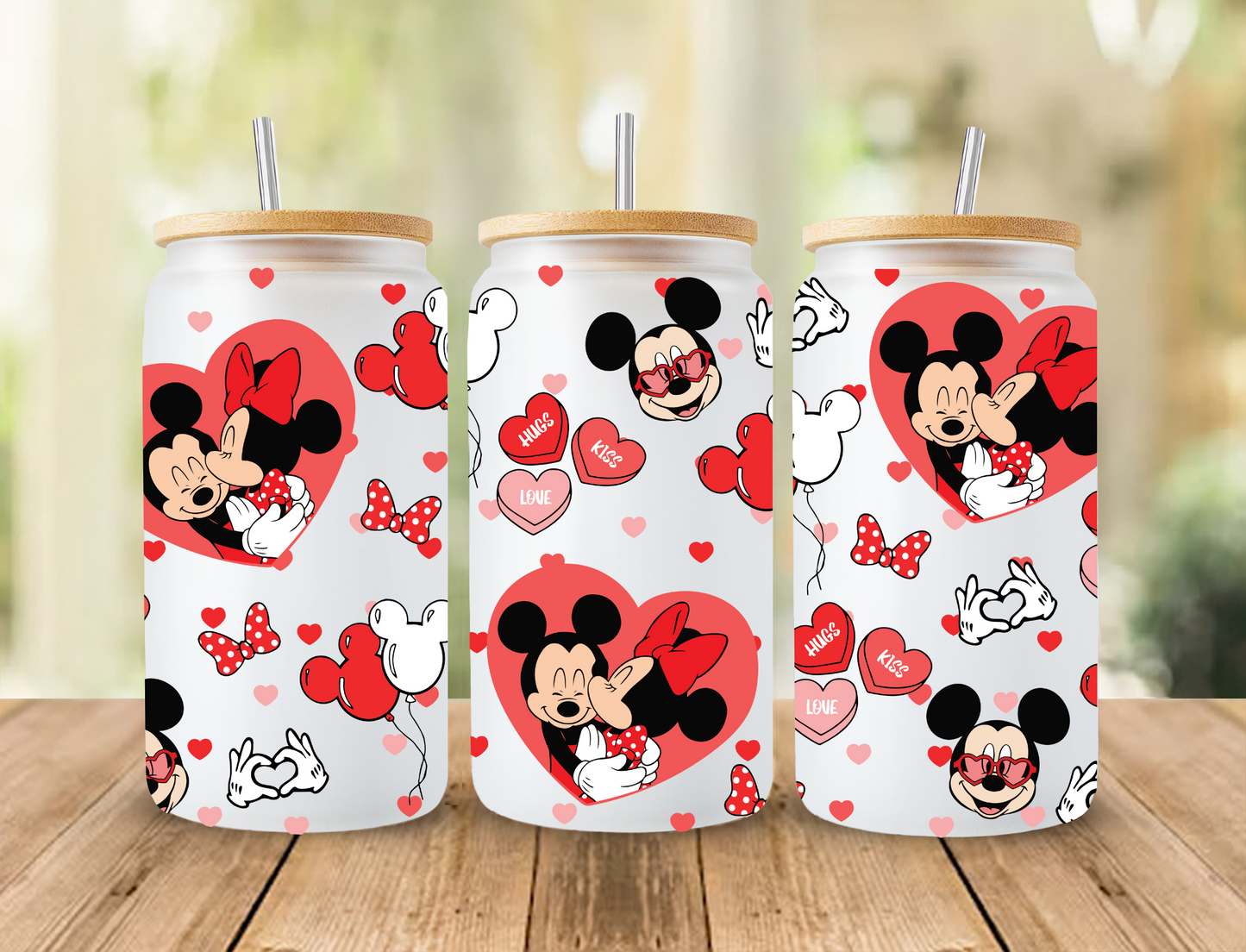 Minnie Kissing Mickey Hearts - UV Libby Wrap