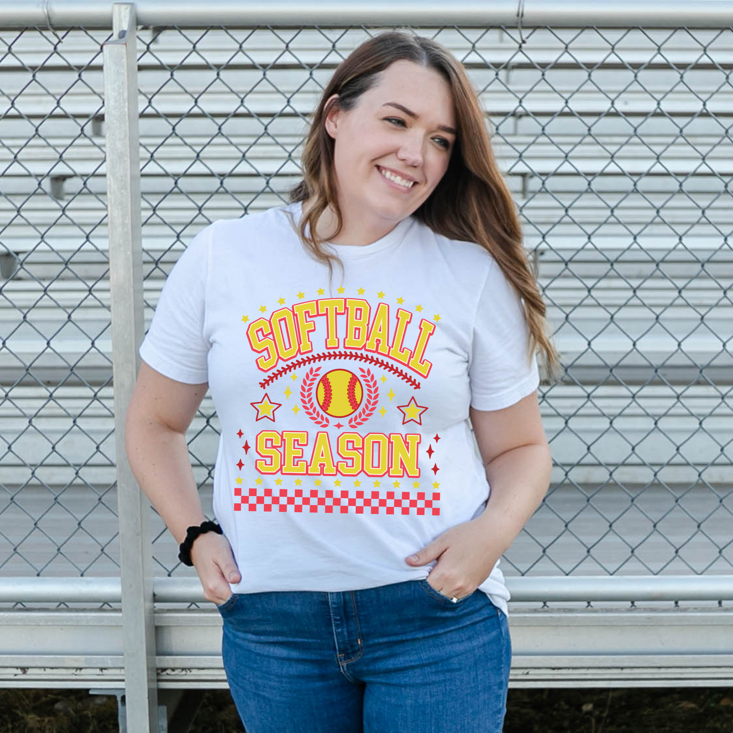 Softball season - red checkered