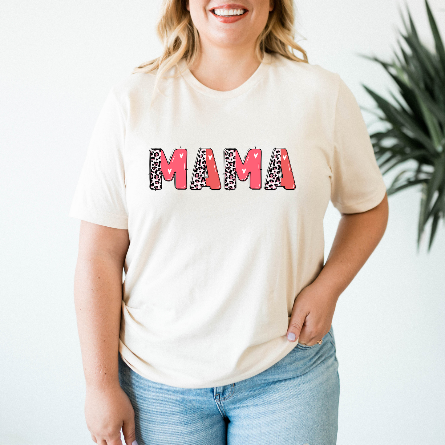 Mama Leopard Heart Letters- DTF Transfer