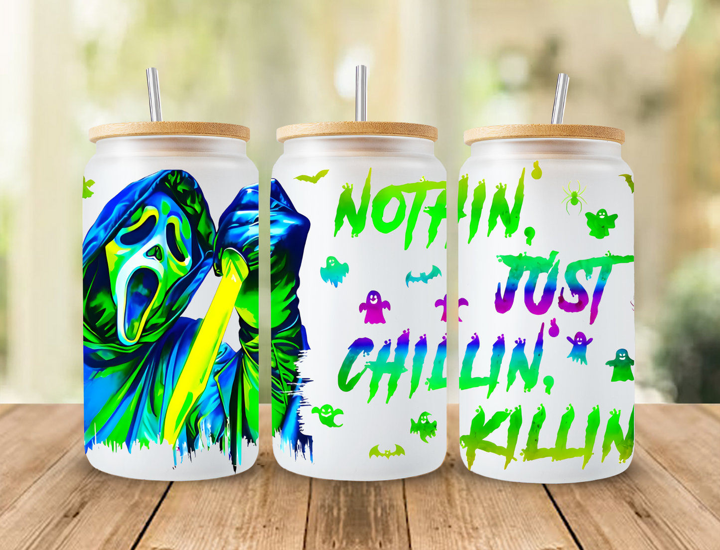 Nothin just chillin killin, multicolored - UV Libby Wrap