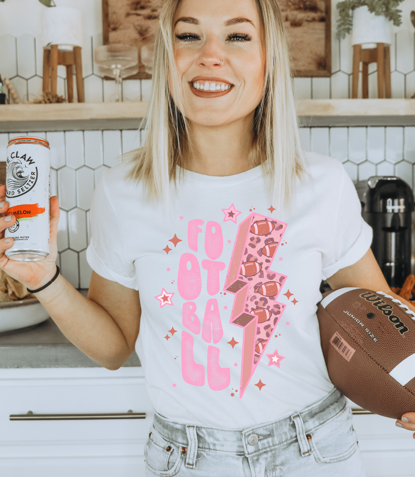 Football- pink cheetah print