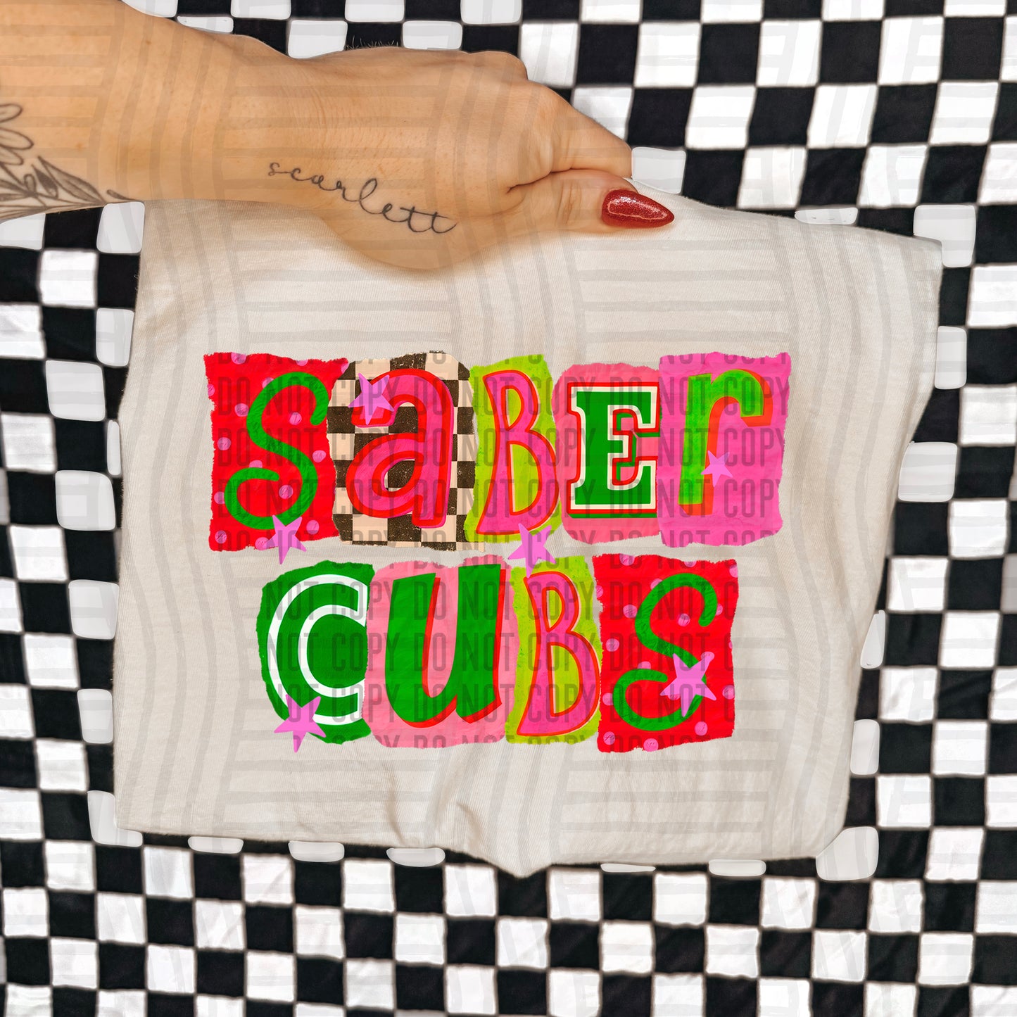 SABERCUBS RED & GREEN CHECKERS
