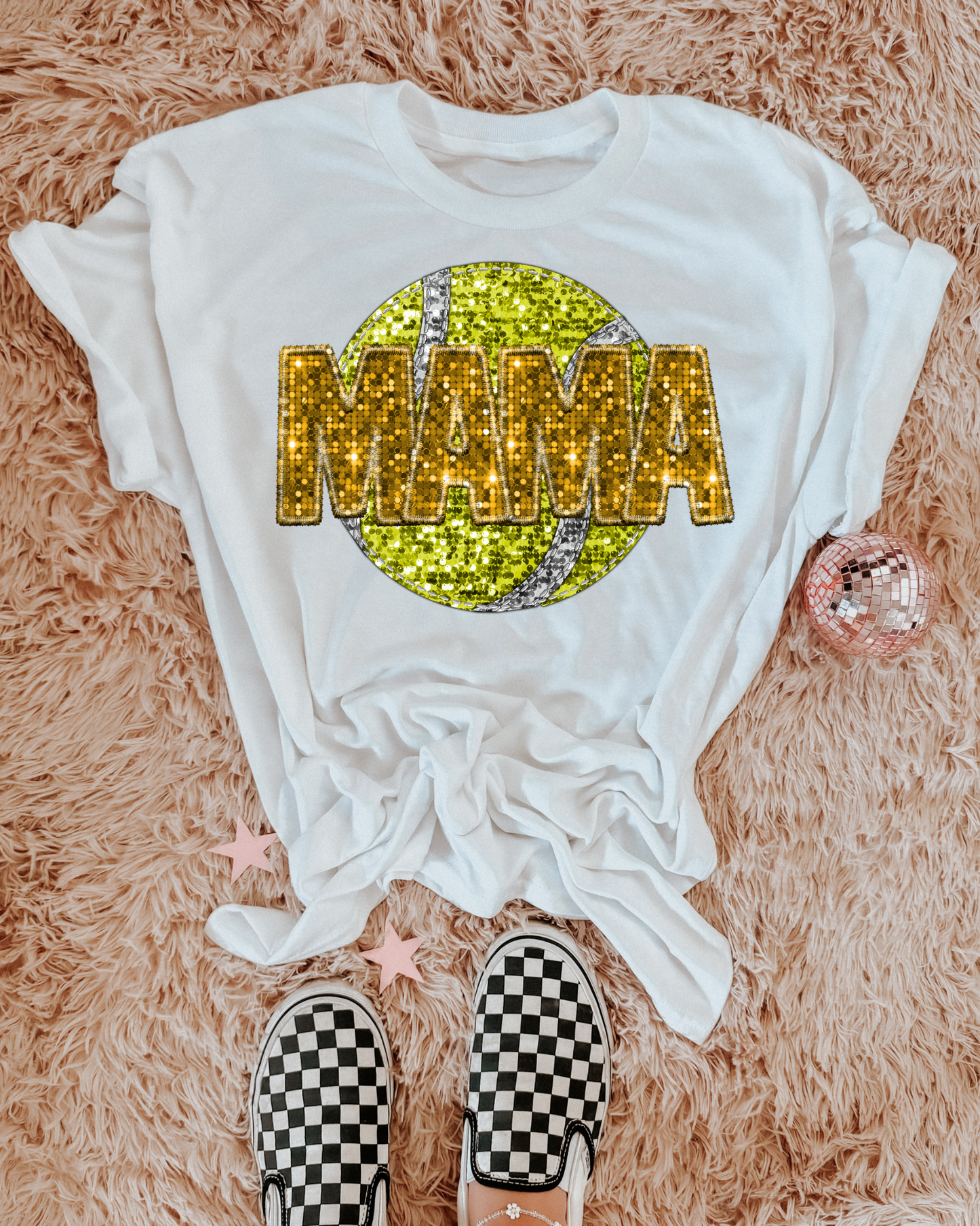 Softball Mama Gold Glitter