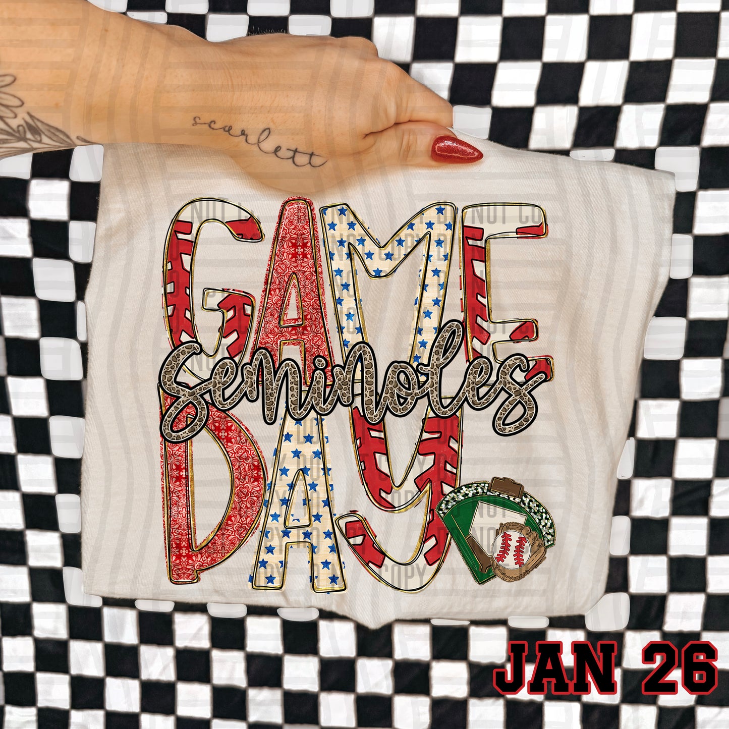 BASEBALL GAME DAY CHEETAH SEMINOLES