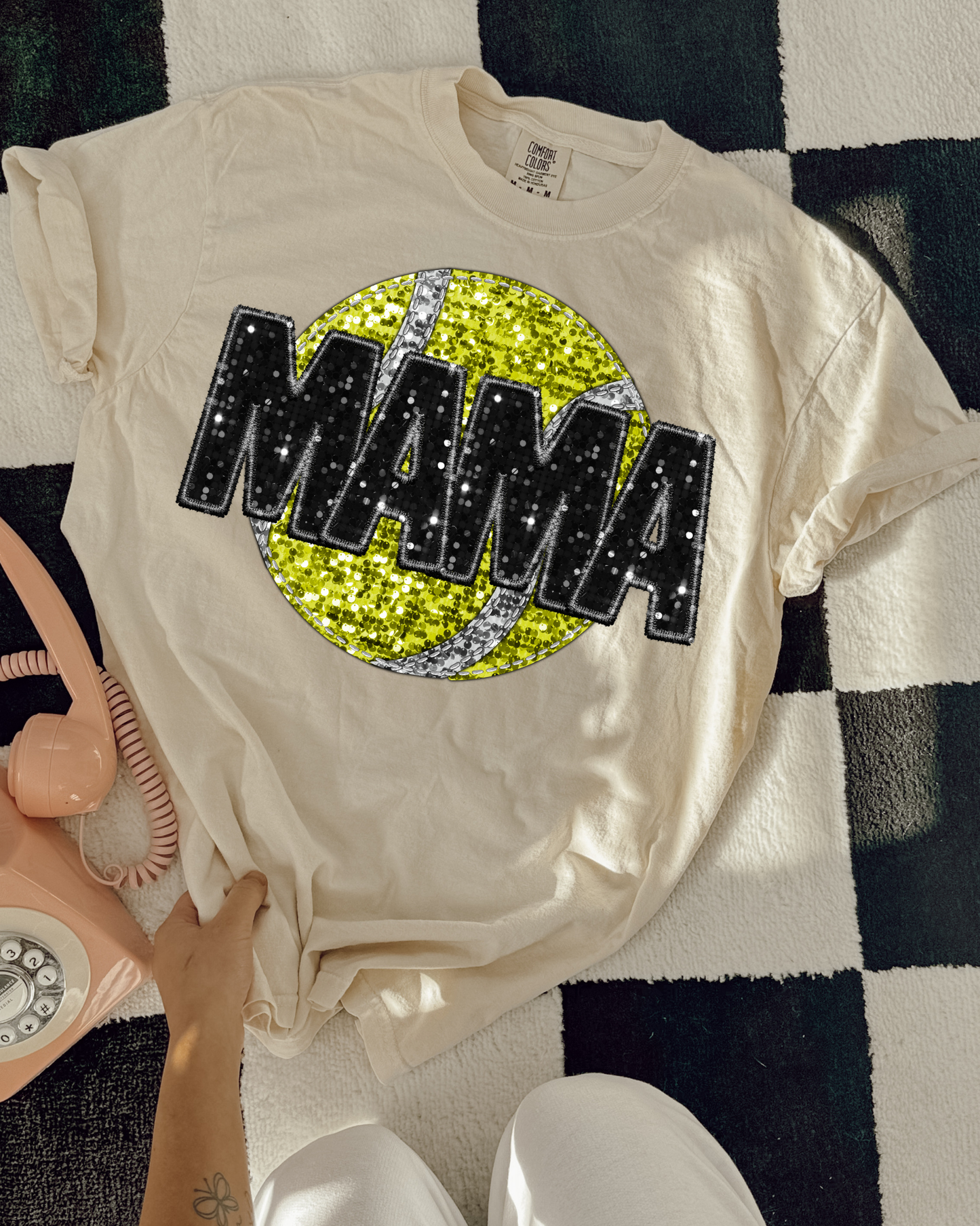 Softball Mama Black Glitter