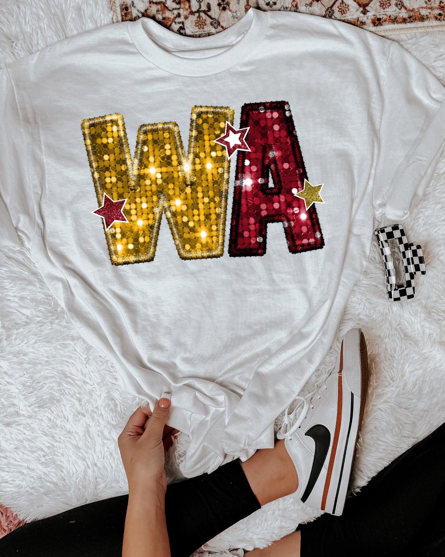 Washington Commanders Yellow And Red Glitter