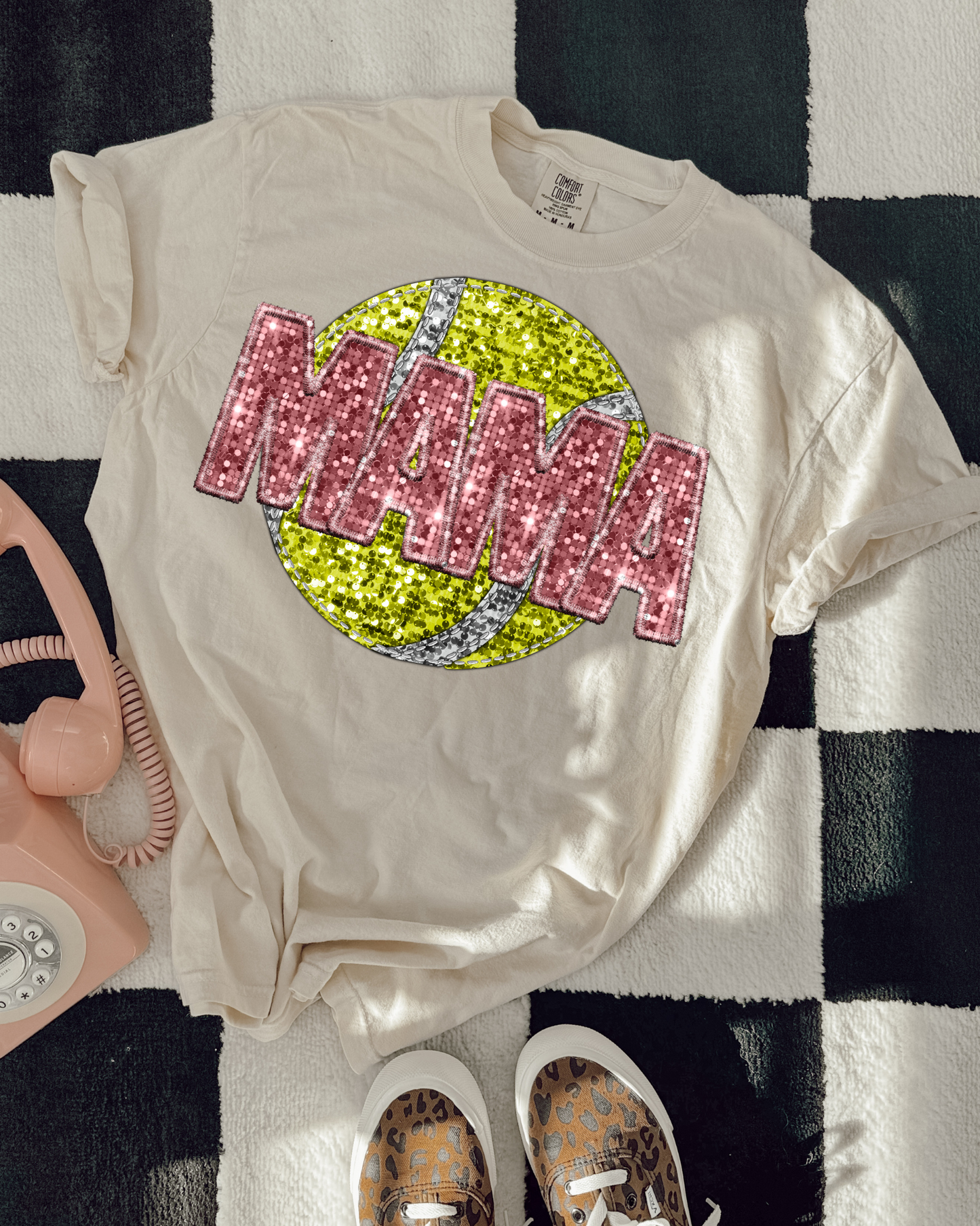 Softball Mama Pink Glitter