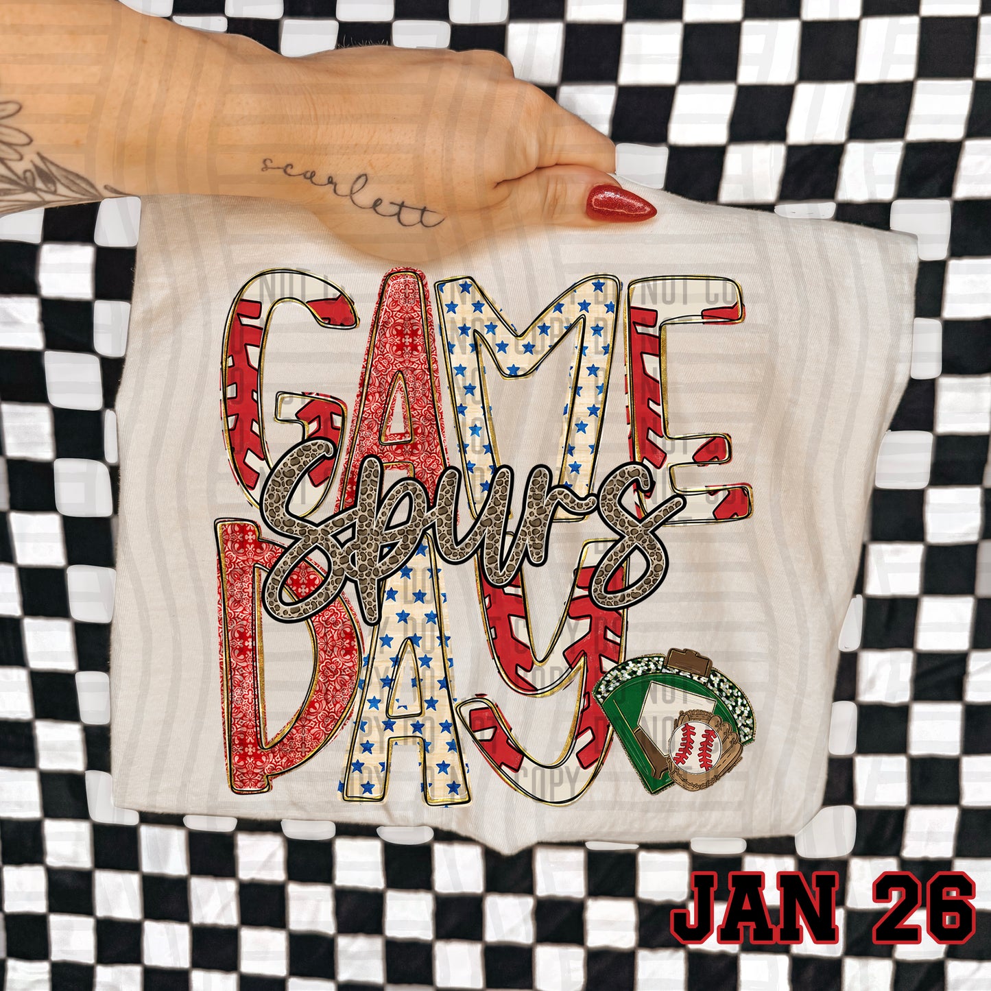 BASEBALL GAME DAY CHEETAH SPURS