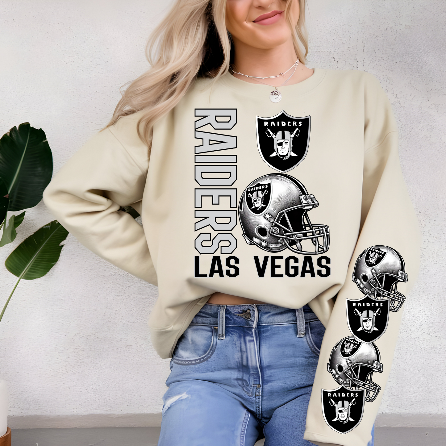 Las Vegas Raiders Helmet And Logo-Sleeve