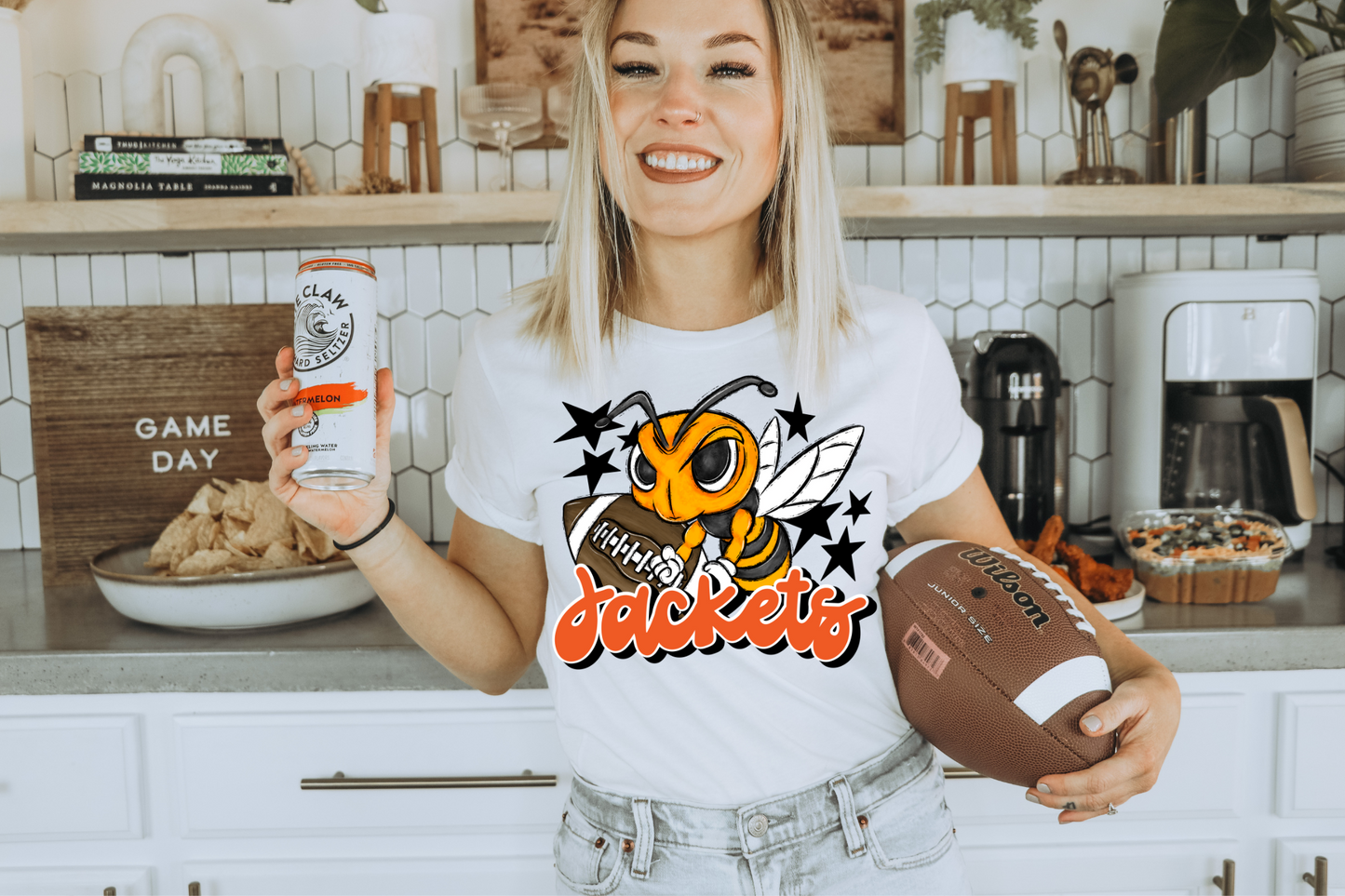 Jackets with mascot- orange letters