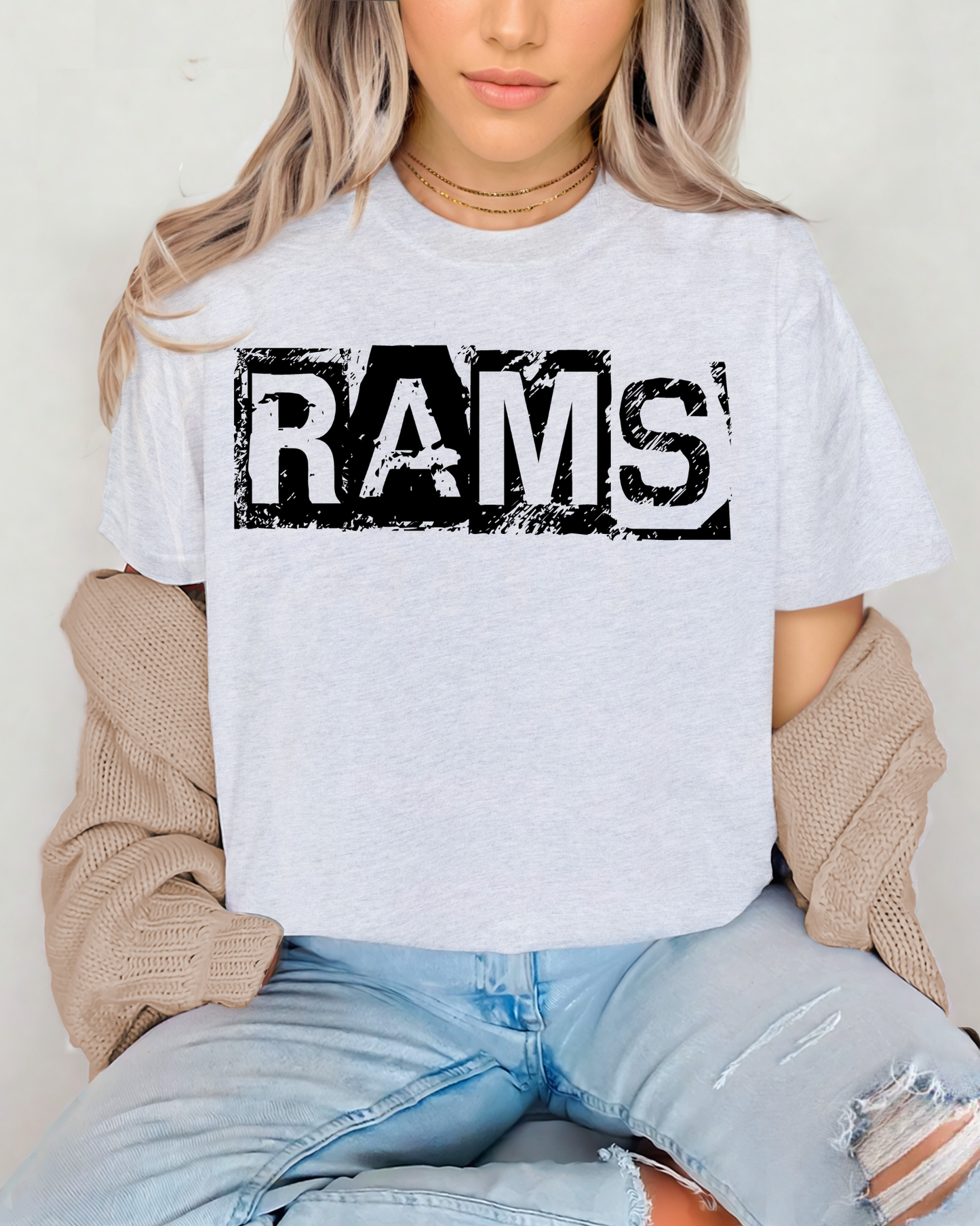 Rams Black And White Spray Paint Letters