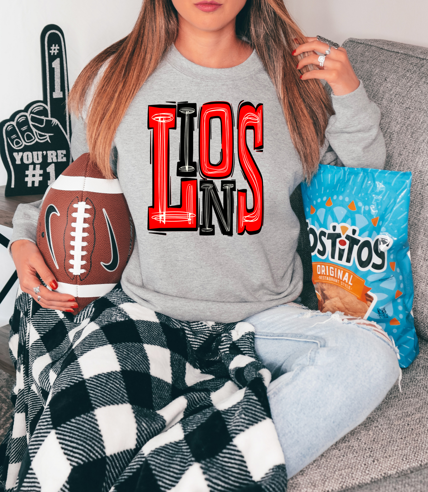 Lions - red/black letters