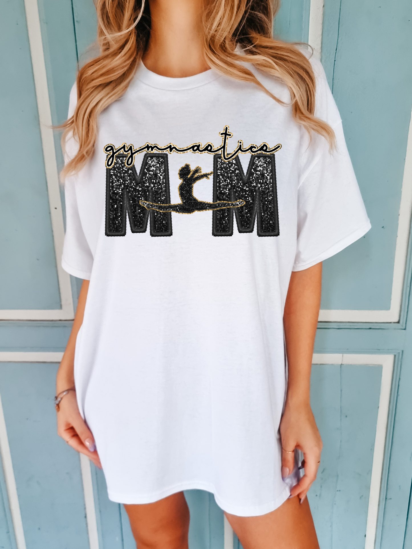 Gymnastics mom - faux sequin