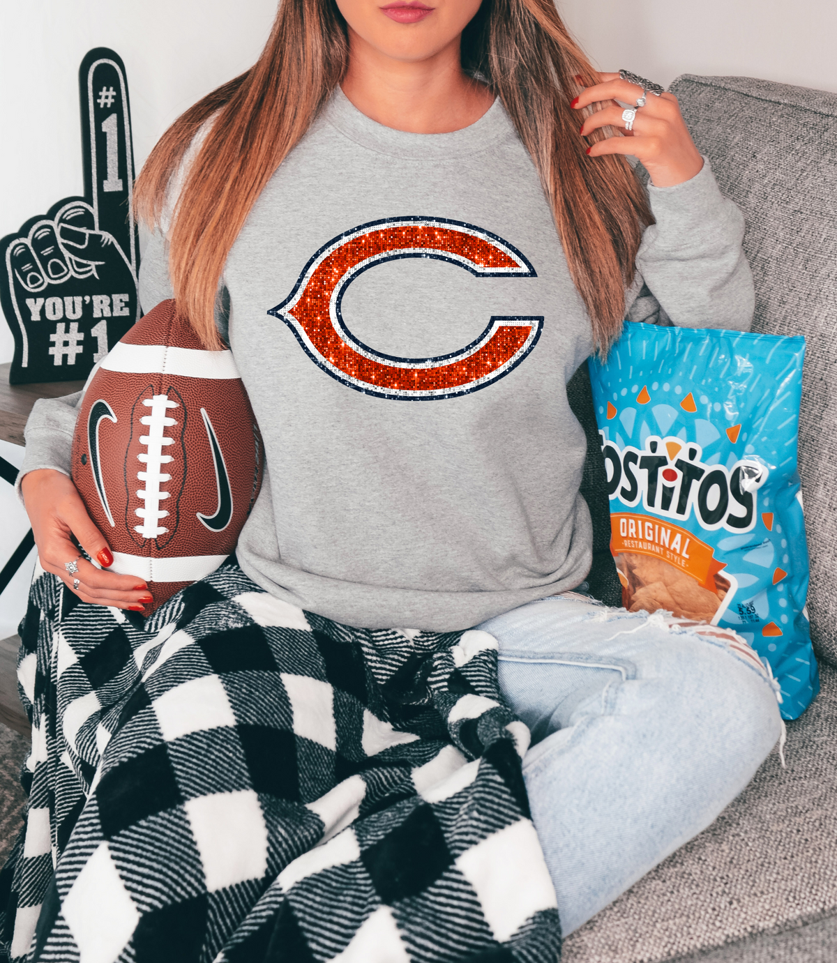 Chicago bears - faux sequin