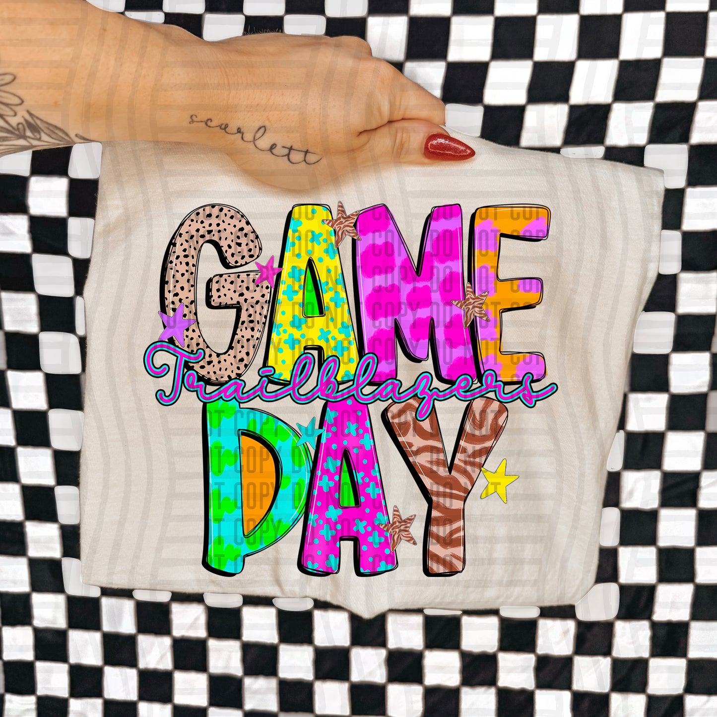GAME DAY TRAILBLAZERS COLORFUL CHEETAH ZEBRA STARS