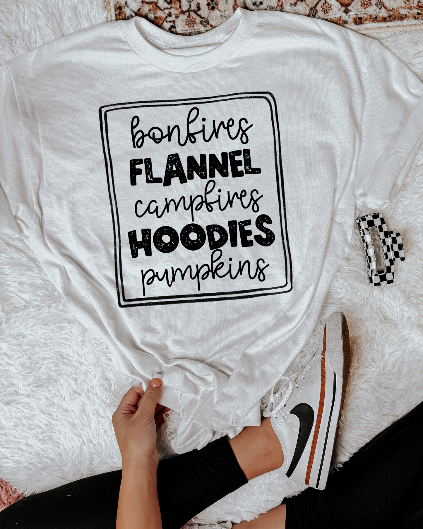 Bonfires flannel campfires hoodies pumpkins