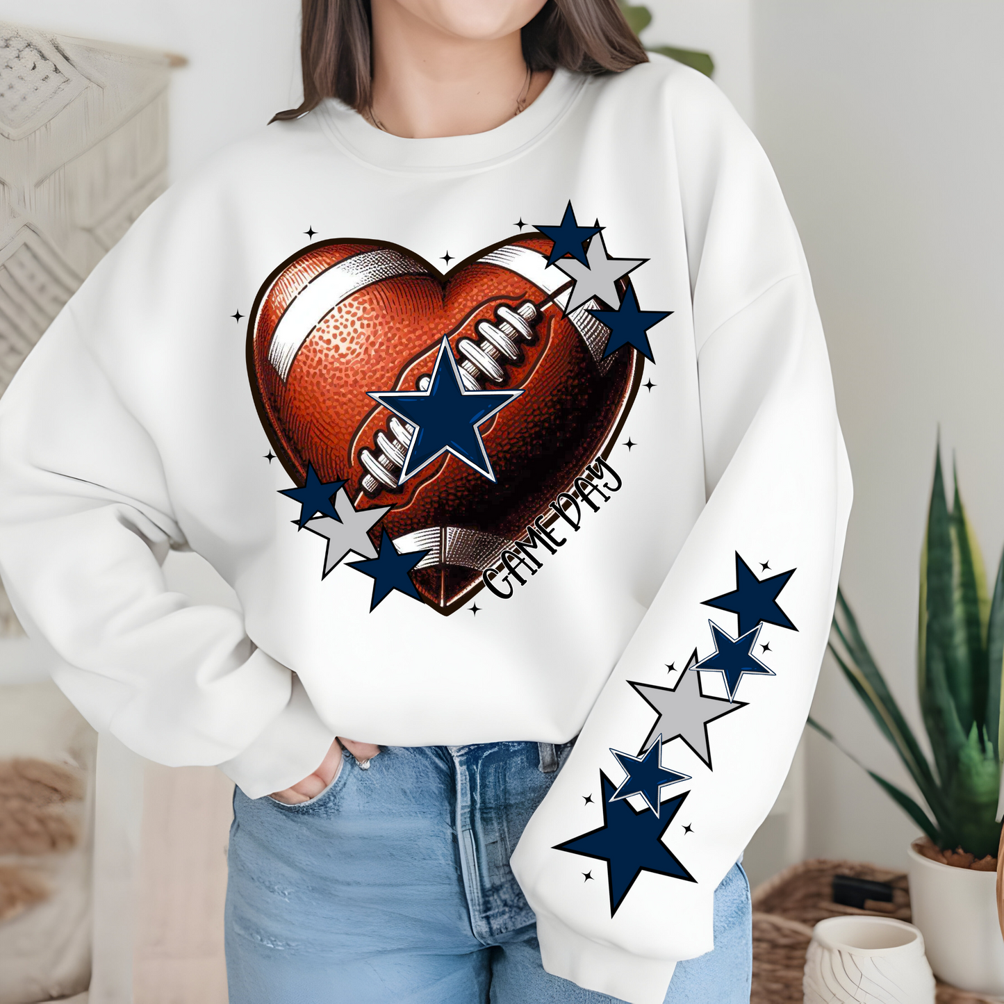 Dallas Cowboys Heart Shaped Football-Sleeve