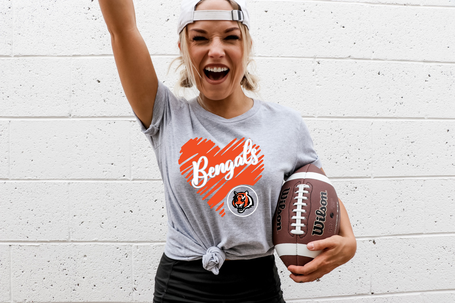 Bengal's with orange heart and white letters