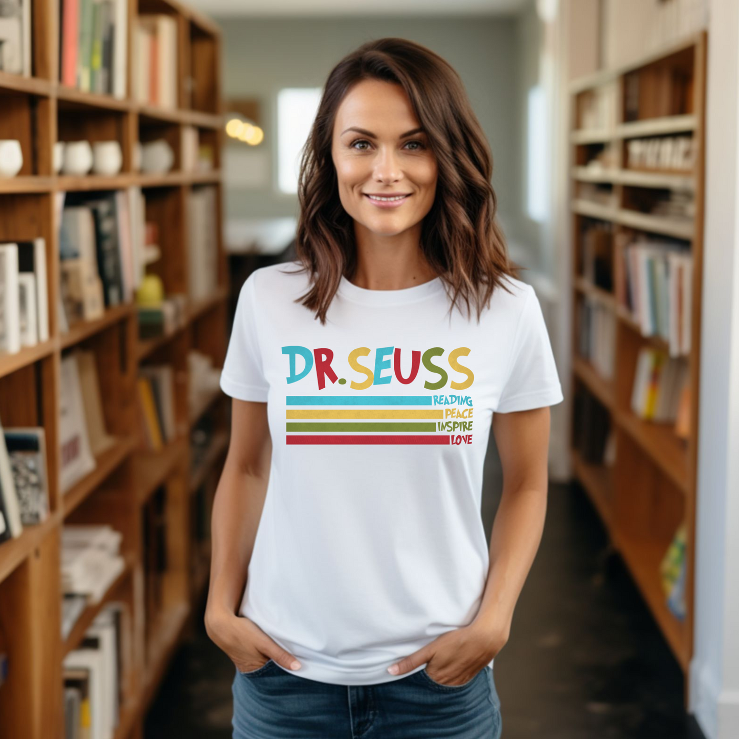 Dr Seuss Reading Peace Inspire Love - DTF Transfer
