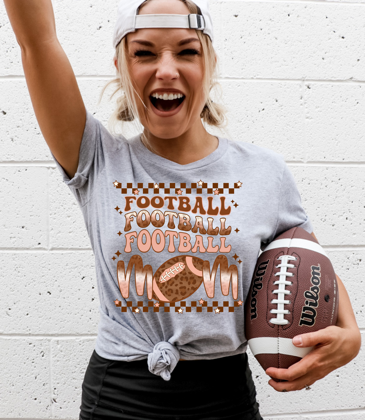 Football mom- checkered and cheetah print