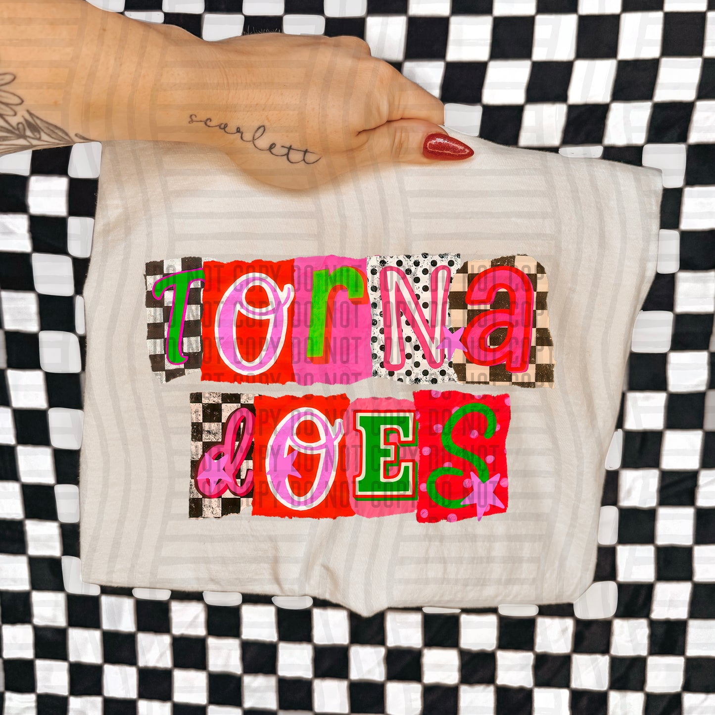 TORNADOES RED & GREEN CHECKERS