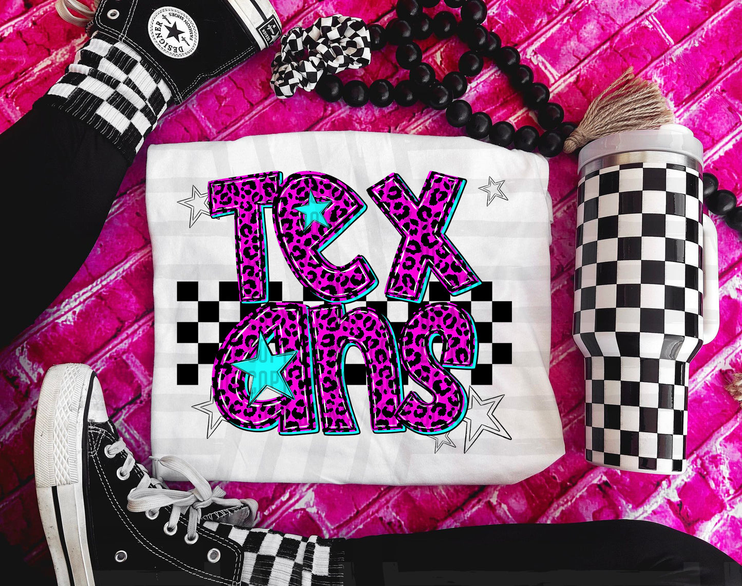 Texans (pink neon leopard)