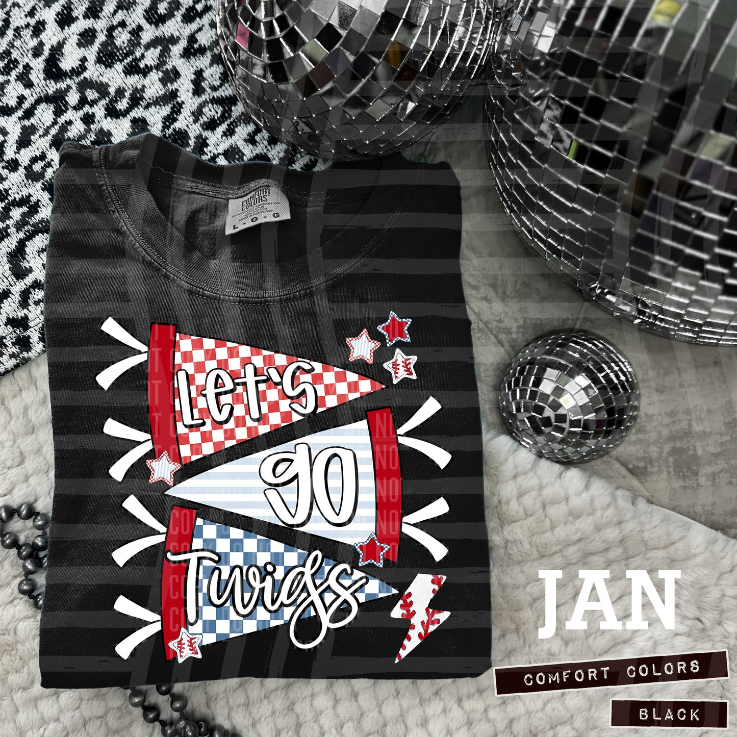 LET'S GO TWIGS CHECKERED FLAGS BASEBALL