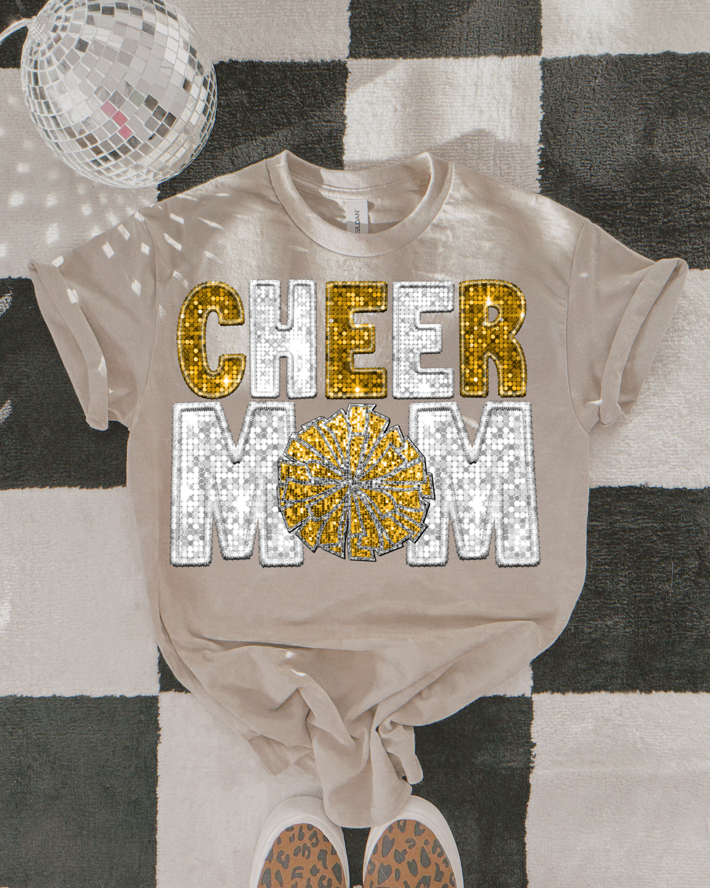 Cheer Mom Gold And Silver Glitter