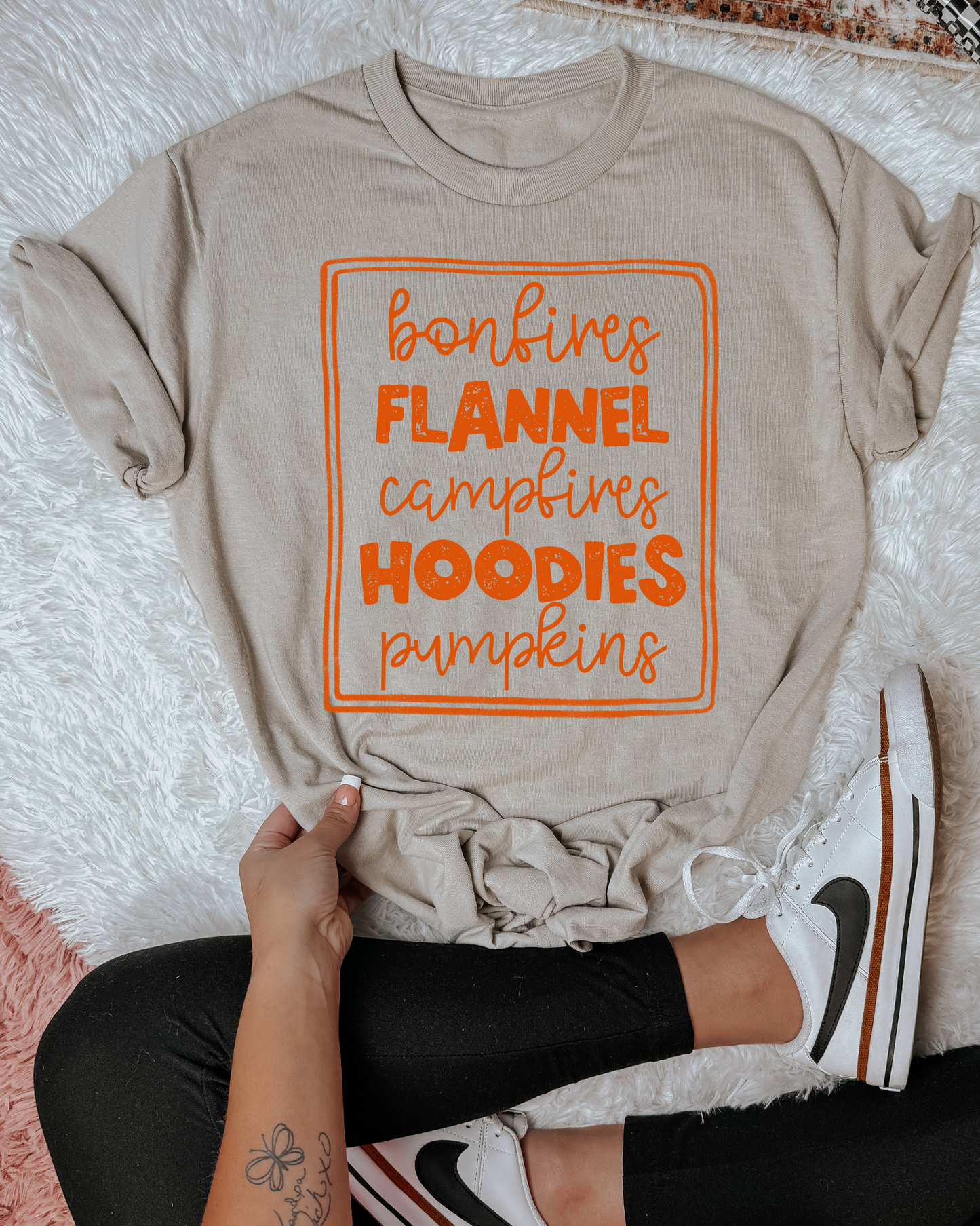 Bonfires flannel campfires hoodies pumpkins