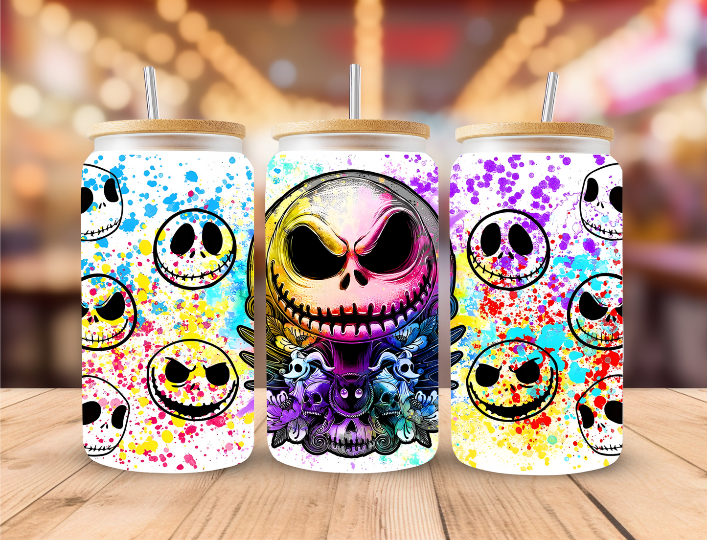 Jack Skellington paint splatter - UV Libby Wrap