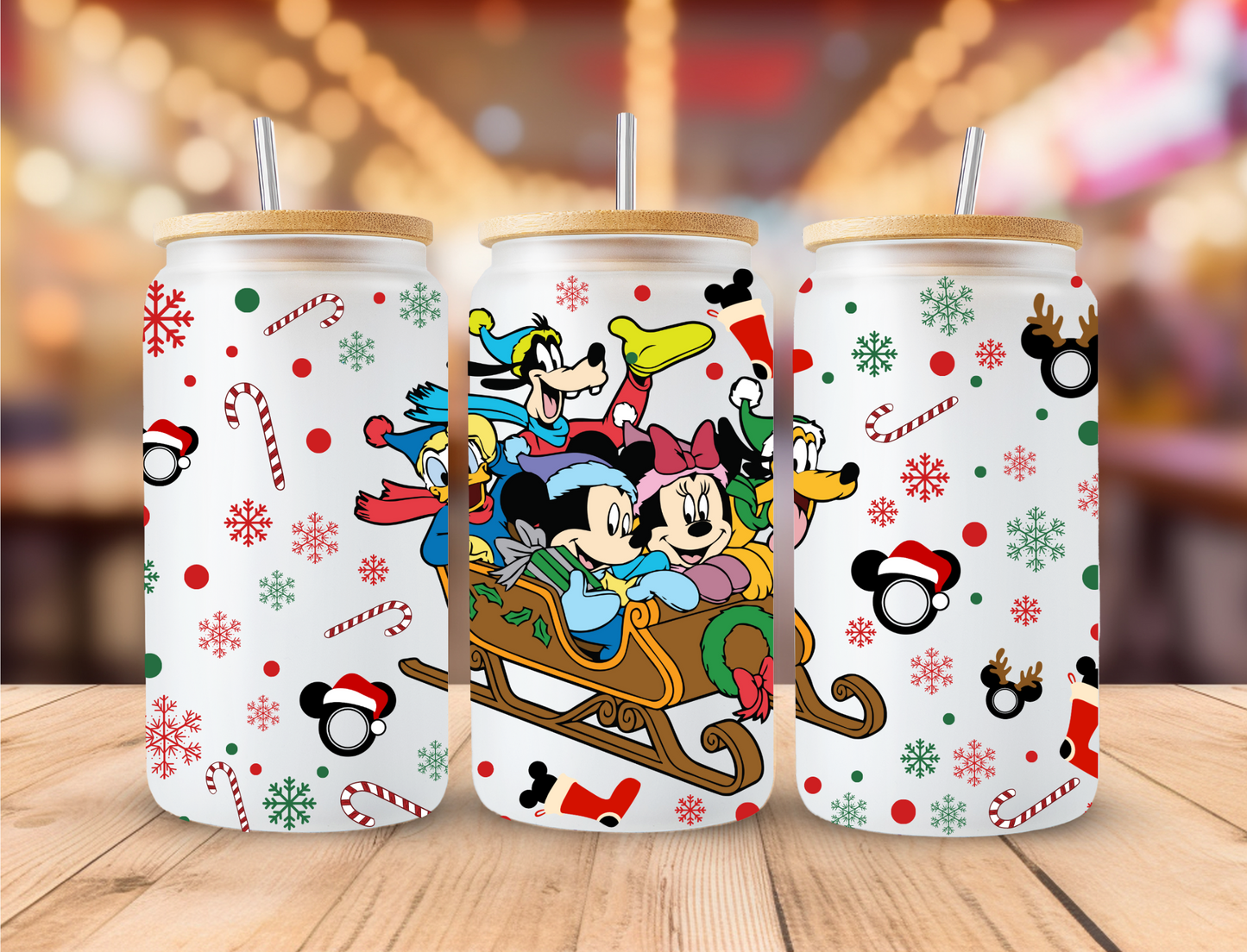 Mickey and friends in a sleigh - UV Libby Wrap