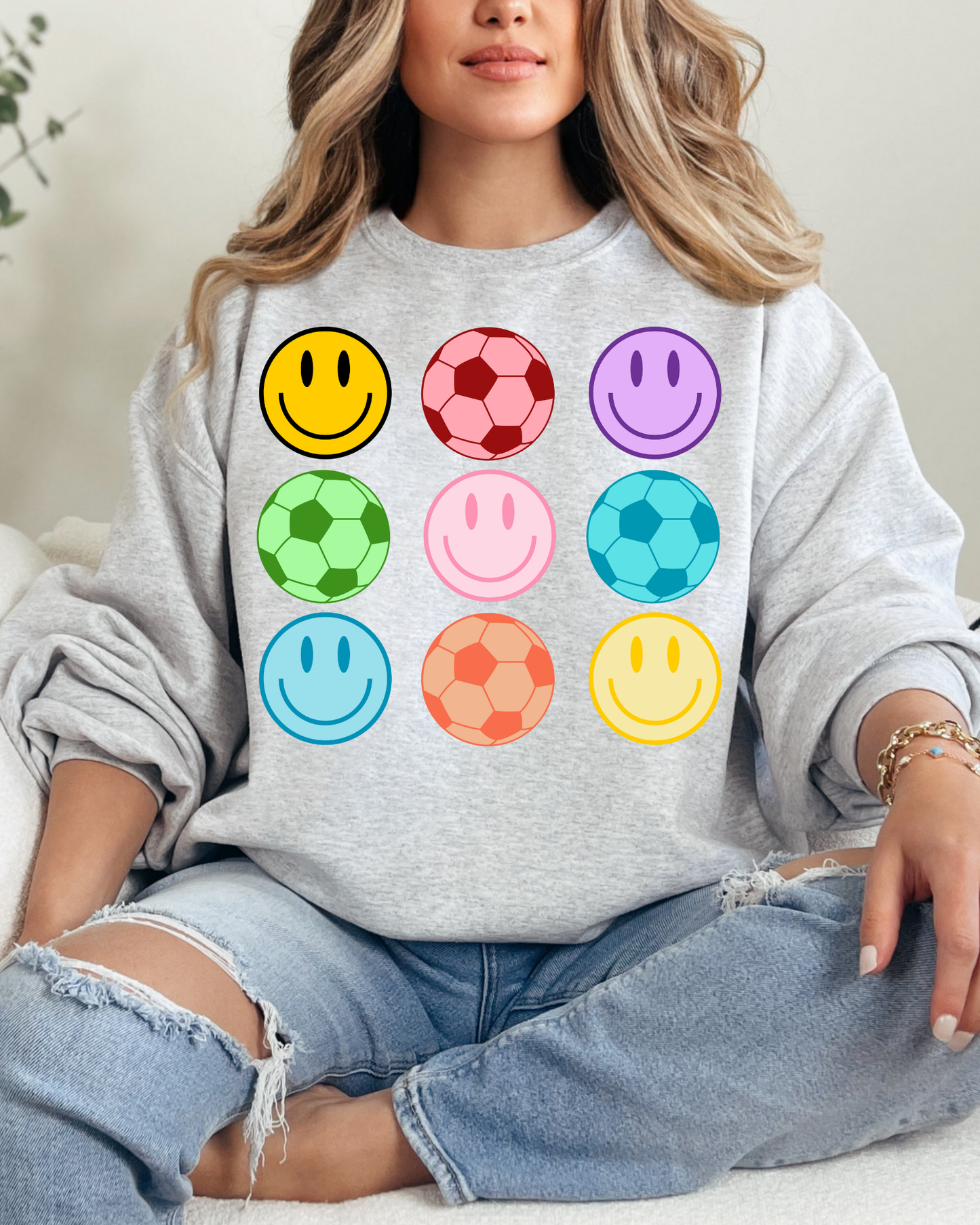 Smiley Face With Soccer Balls