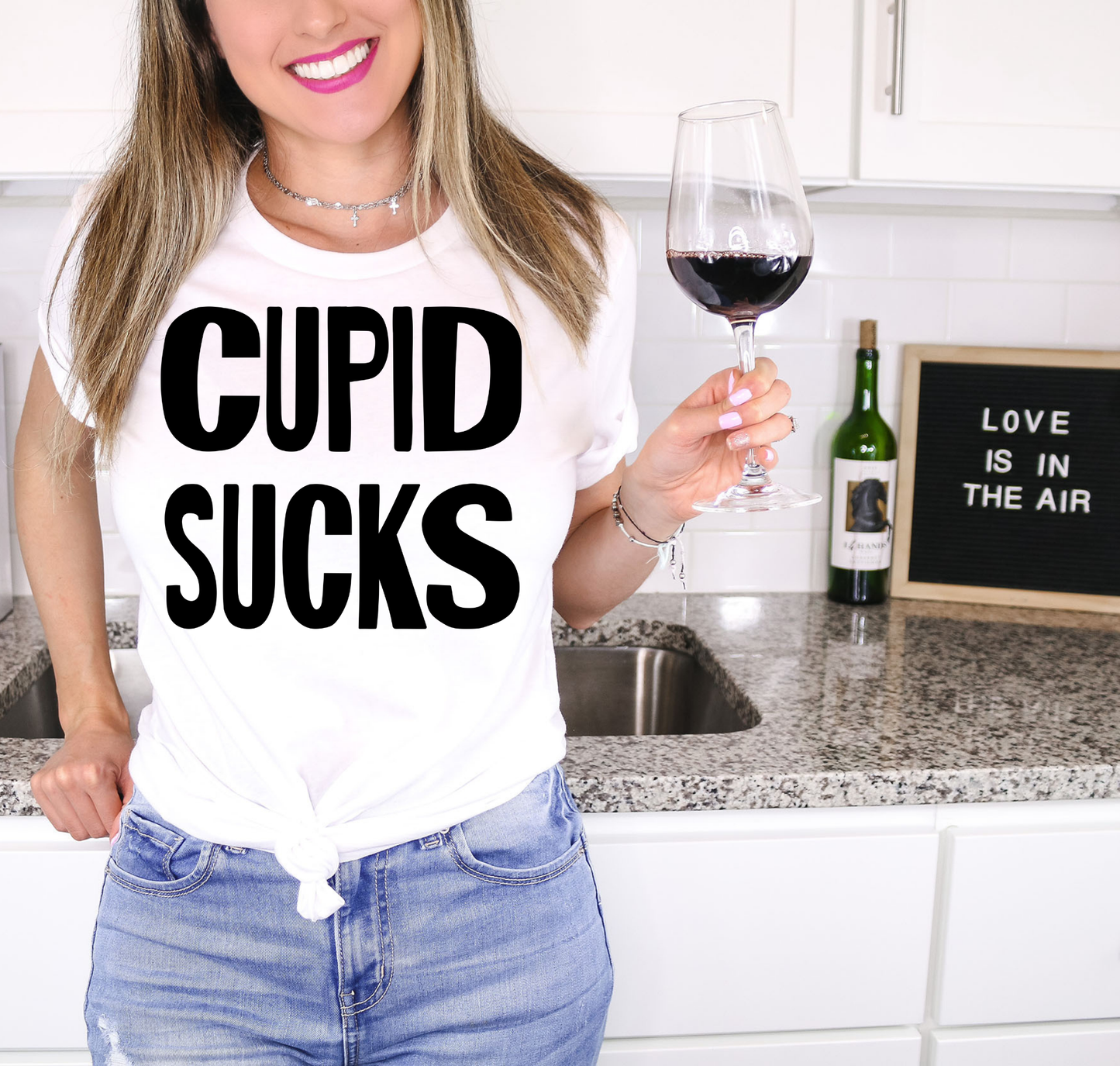 Cupid Suck Black Letters