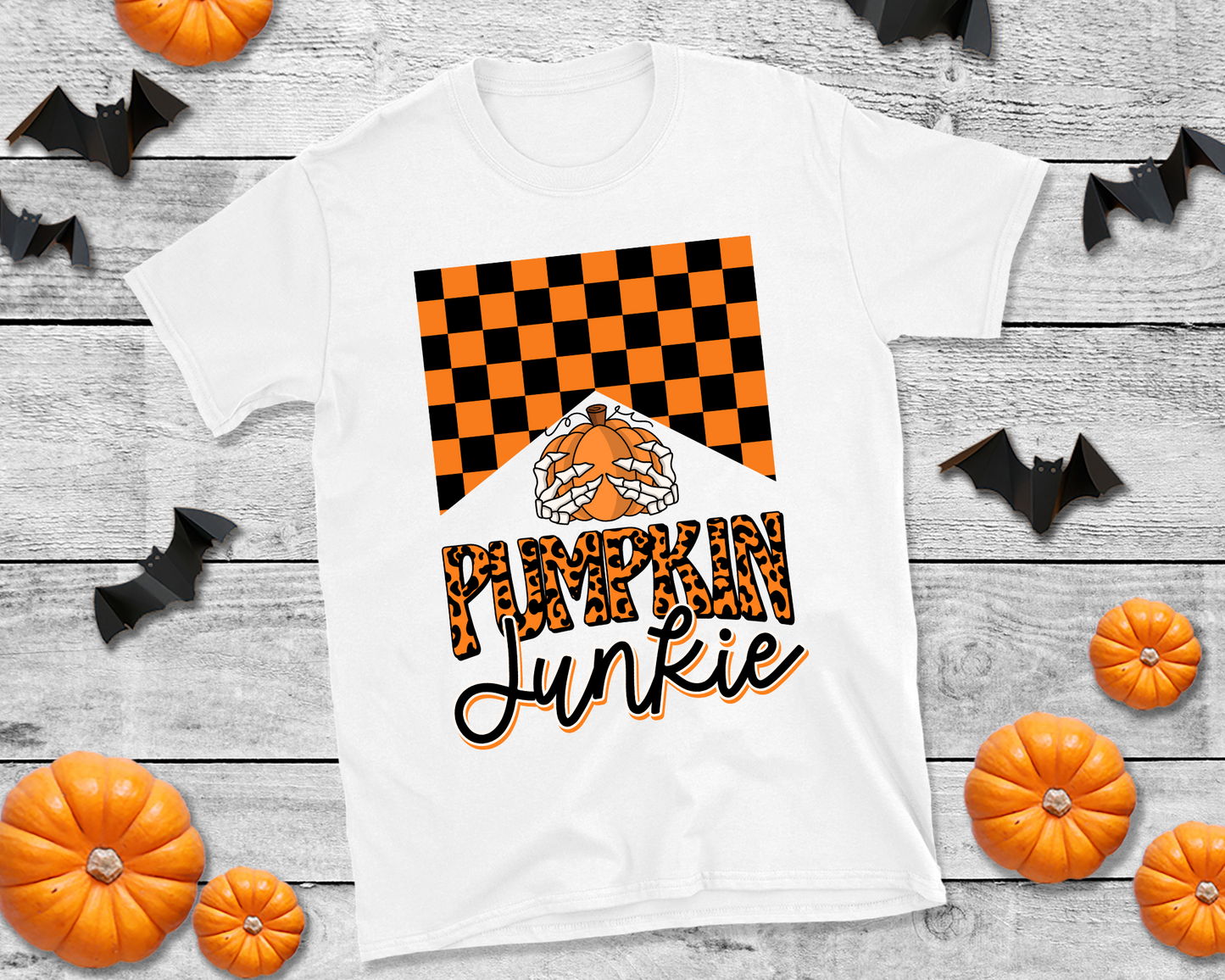 Pumpkin Junkie checkered