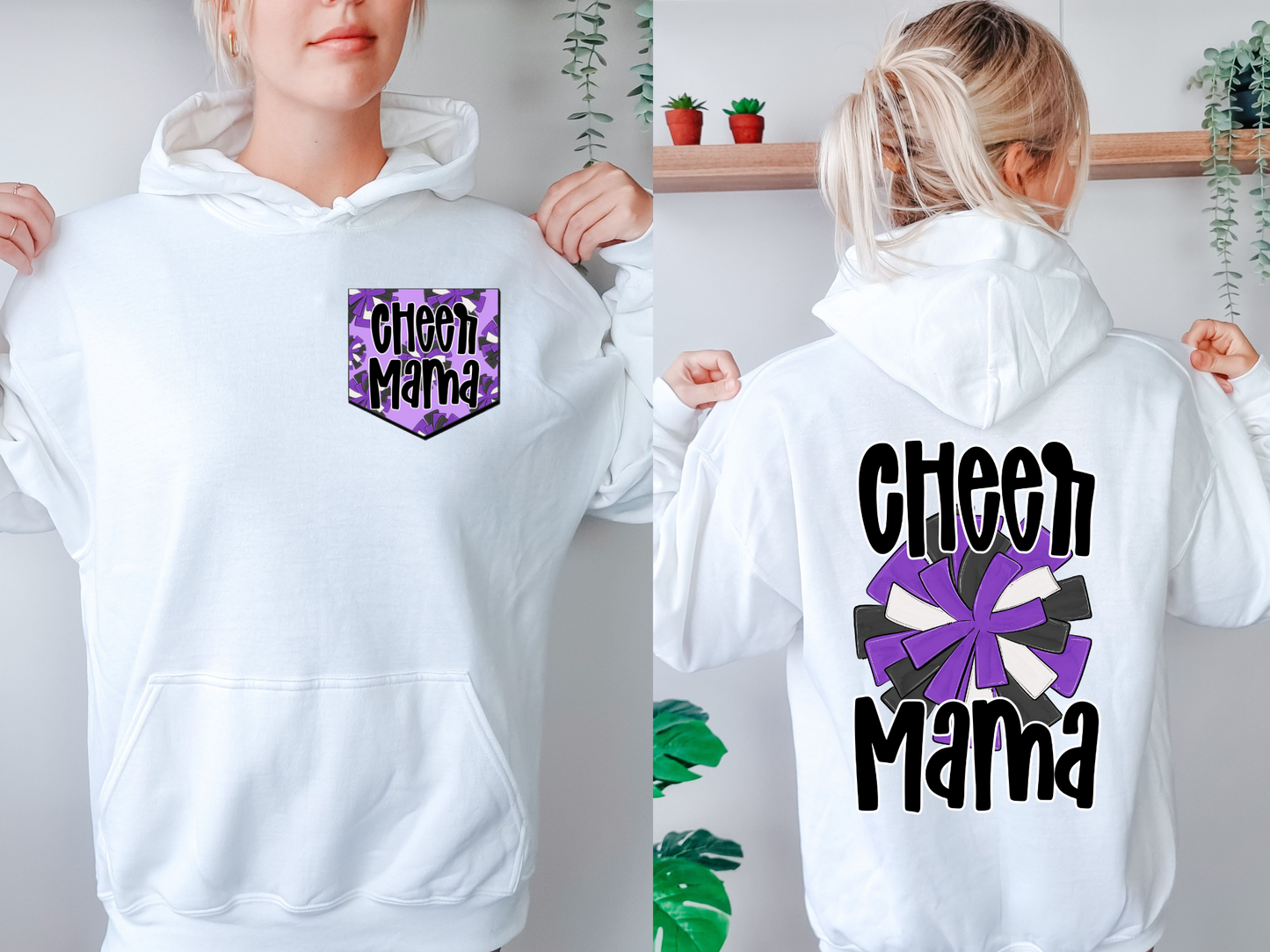 Cheer mama, with several pompoms-front