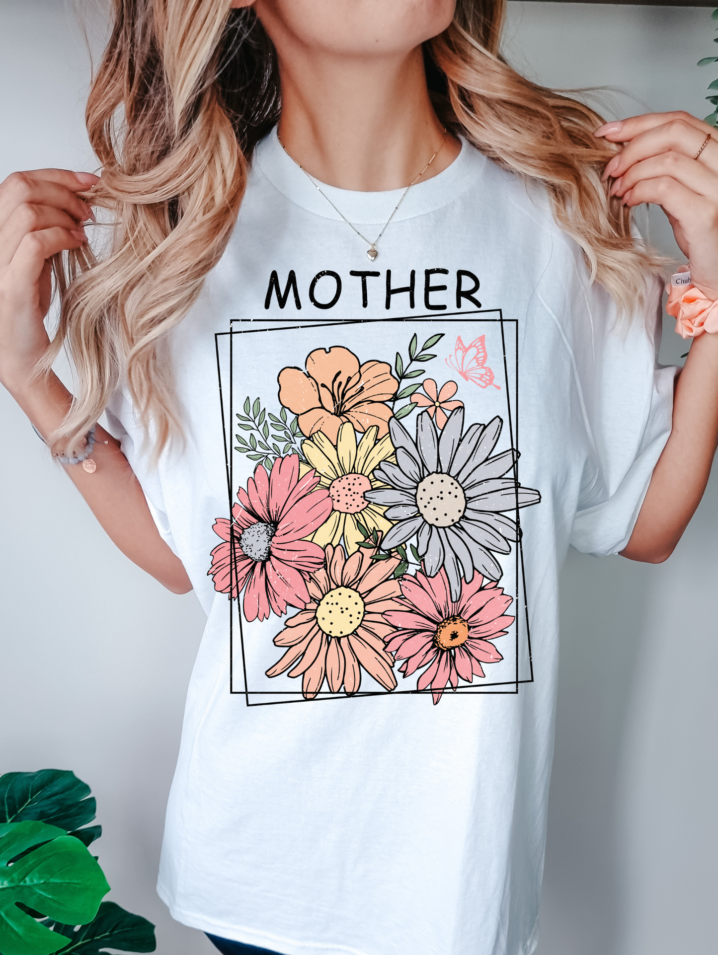 Mother, with bouquet