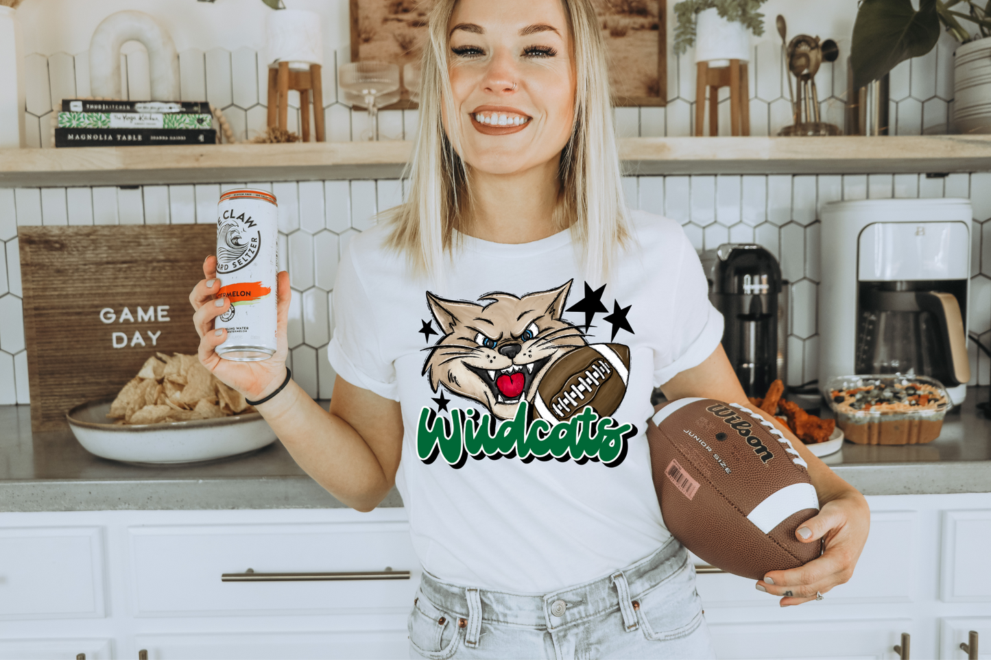 Green Wildcats Mascot Football