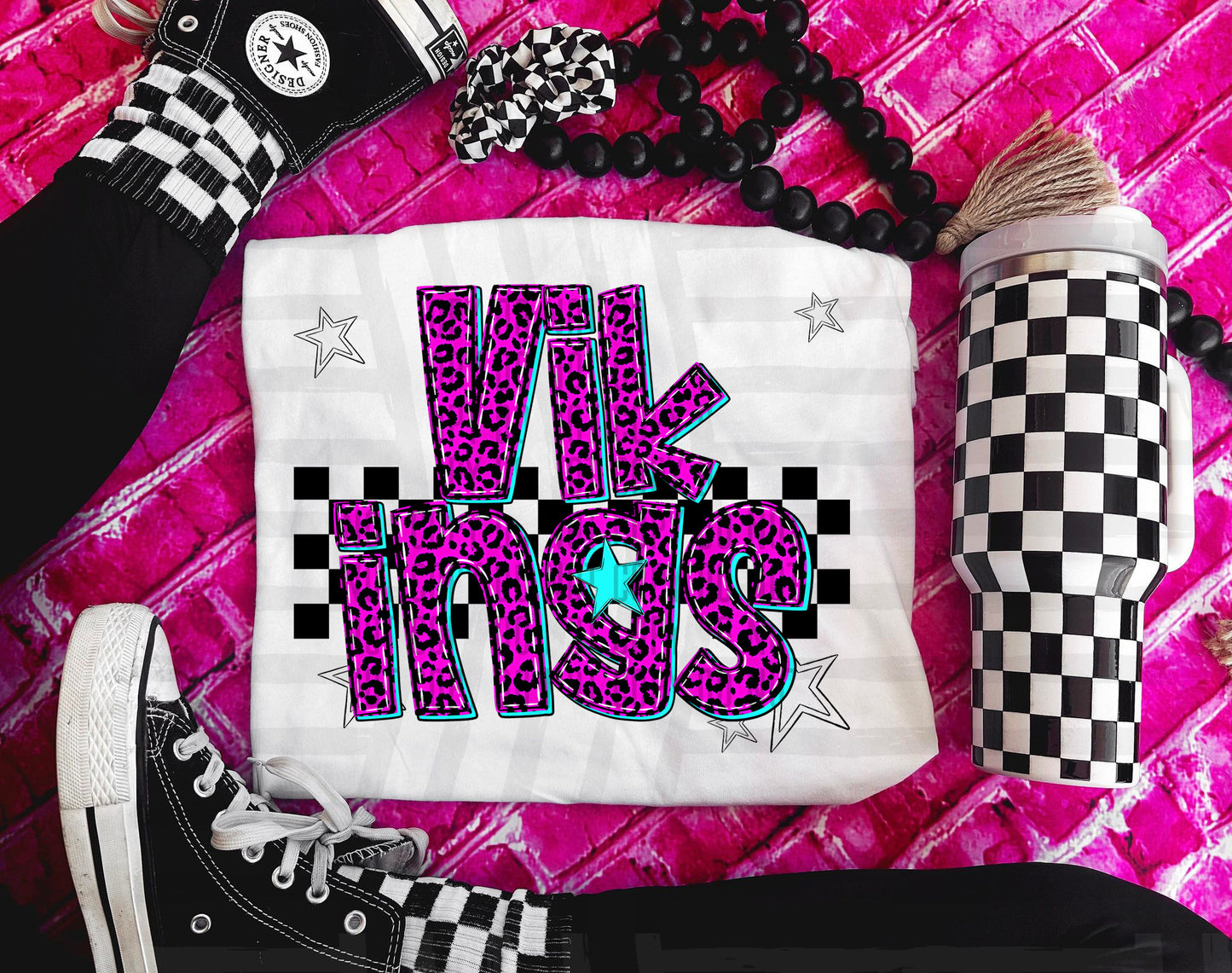 Vikings (pink neon leopard)