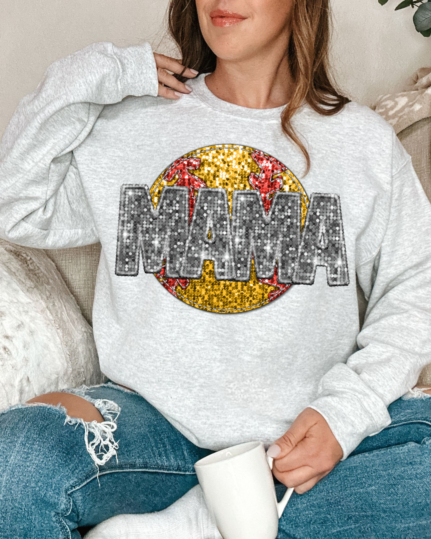 Mama Silver Softball (Sequin)