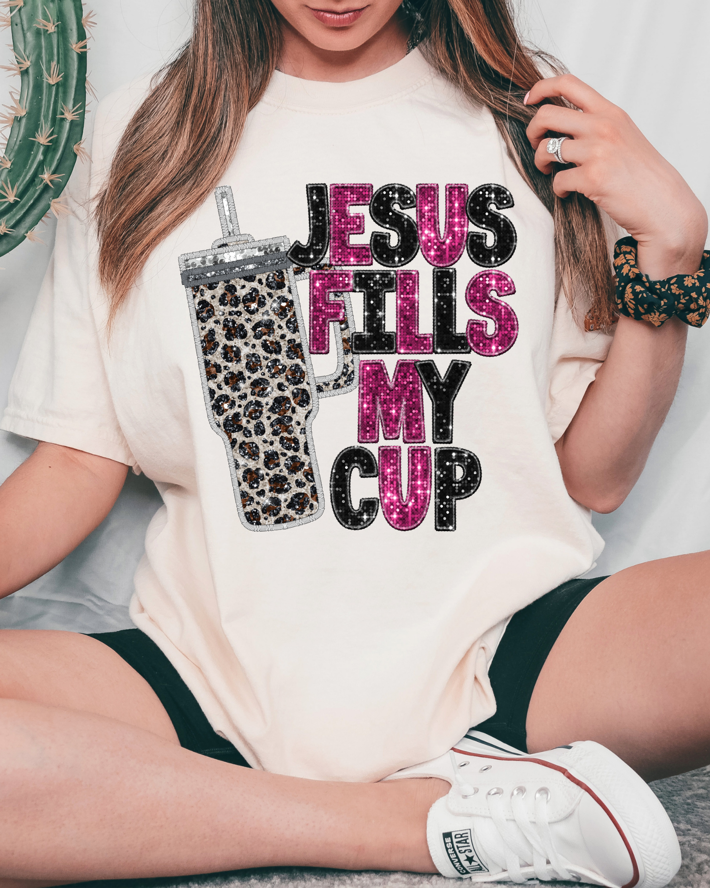Jesus Fills My Cup White Leopard
