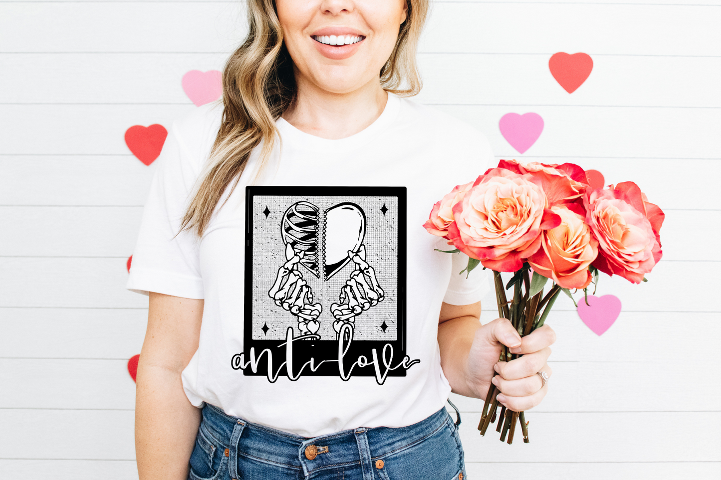 Anti Love Skeleton Hands With Heart