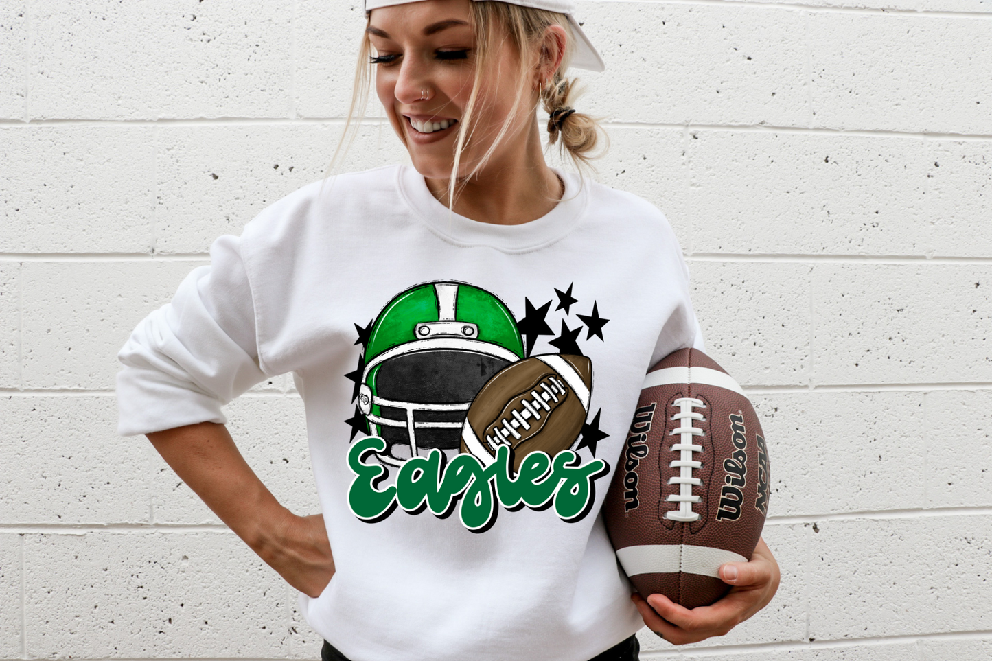 Eagles with helmet- green letters & helmet
