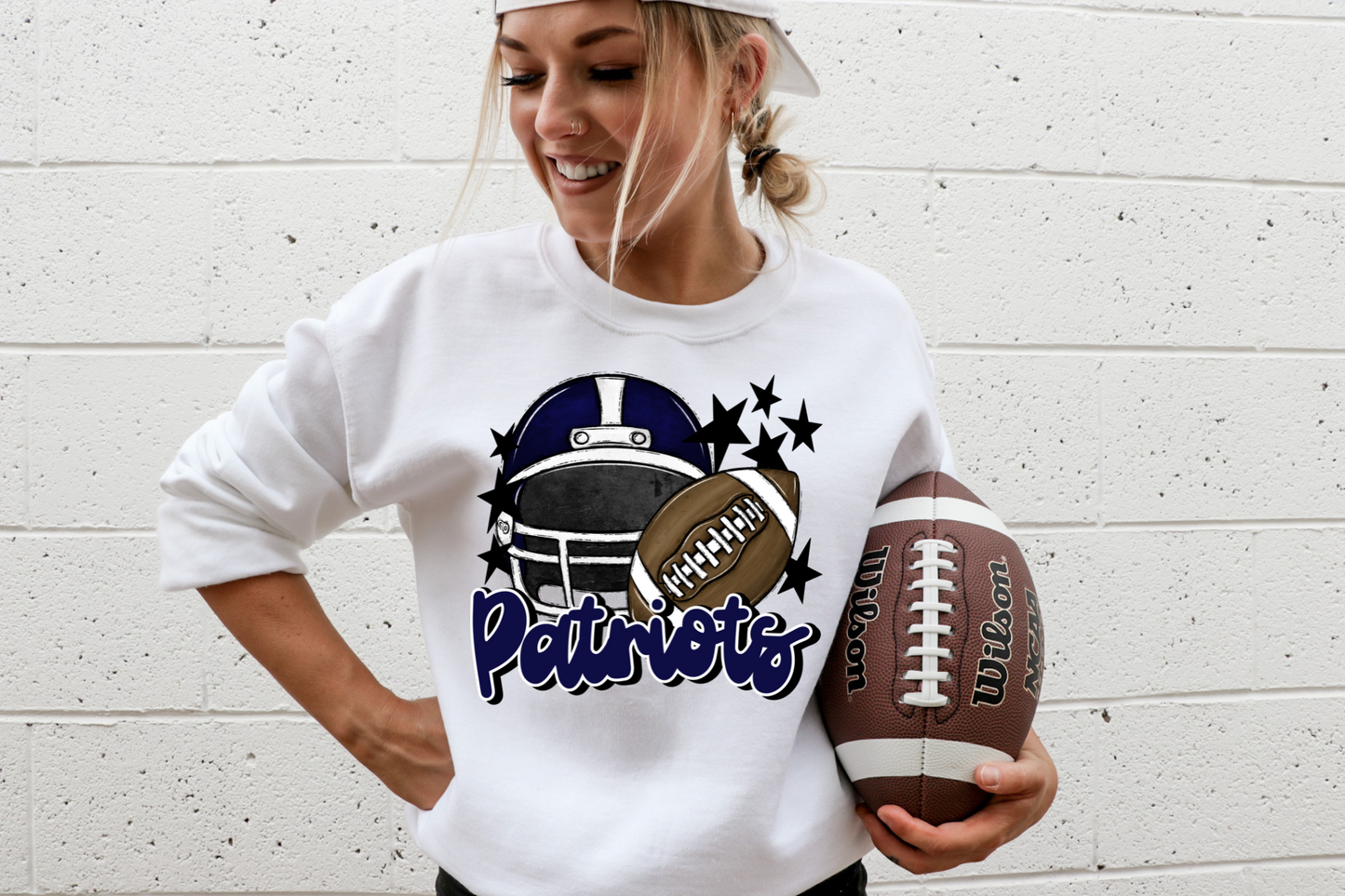 Patriots with helmet- dark blue