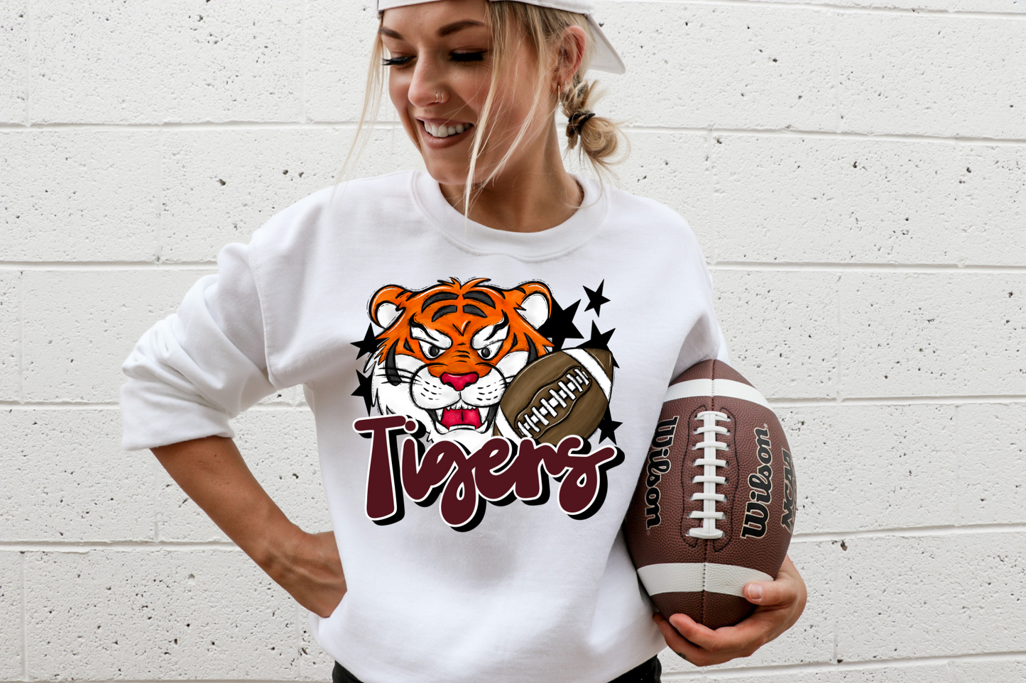 Tigers with mascot-maroon
